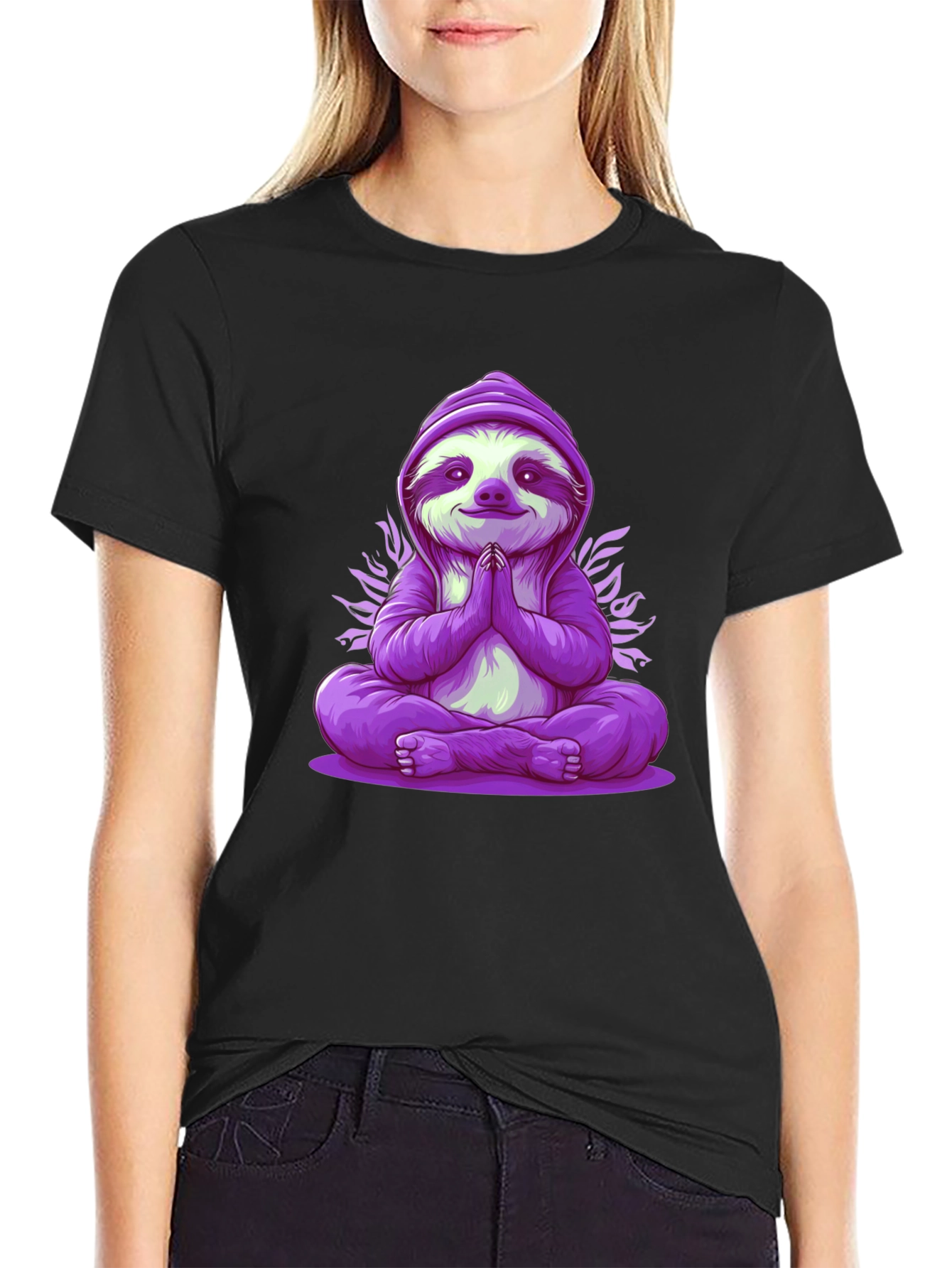 Meditating Sloth Graphic Tee - Relaxed Fit