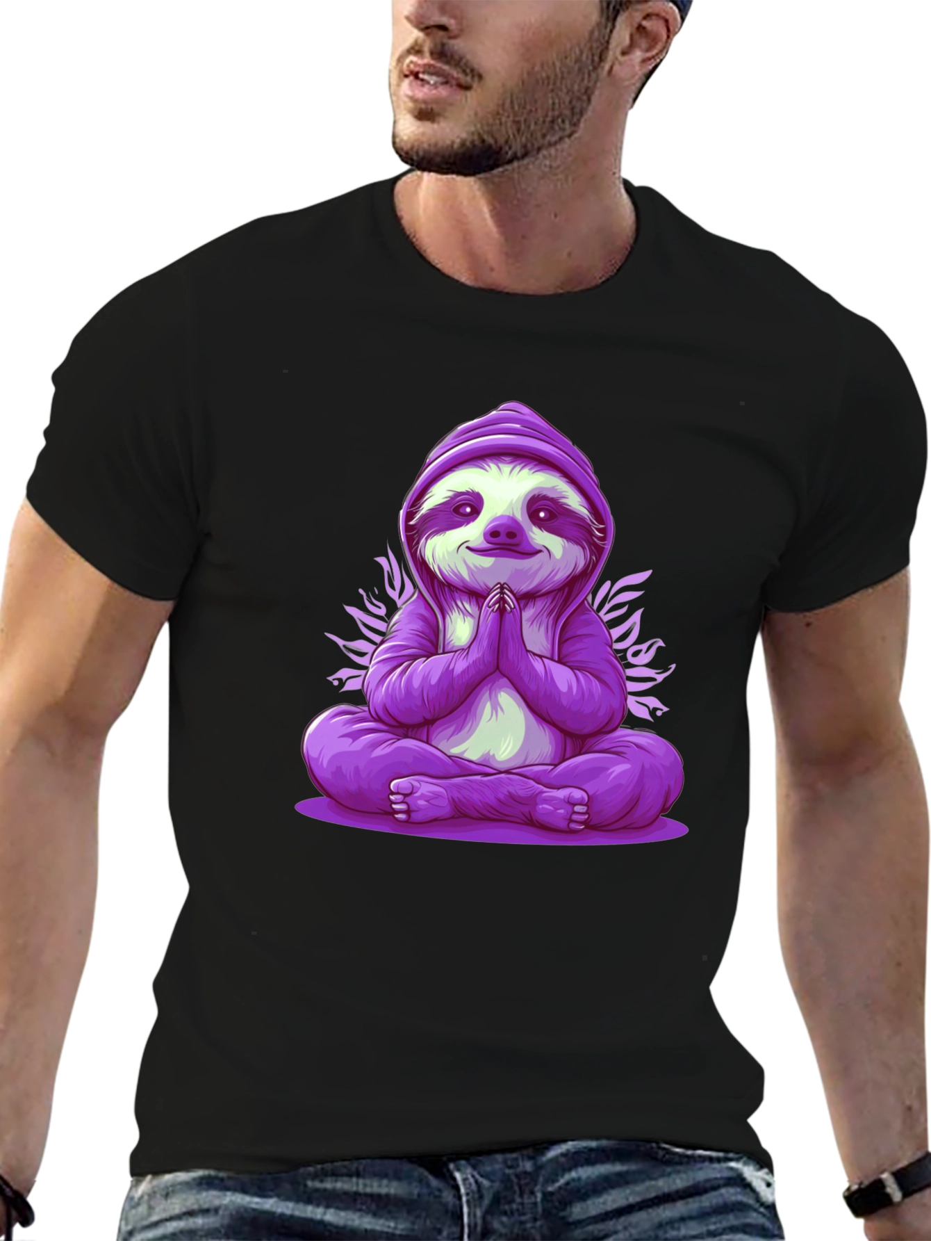Meditating Sloth Graphic Tee - Relaxed Fit