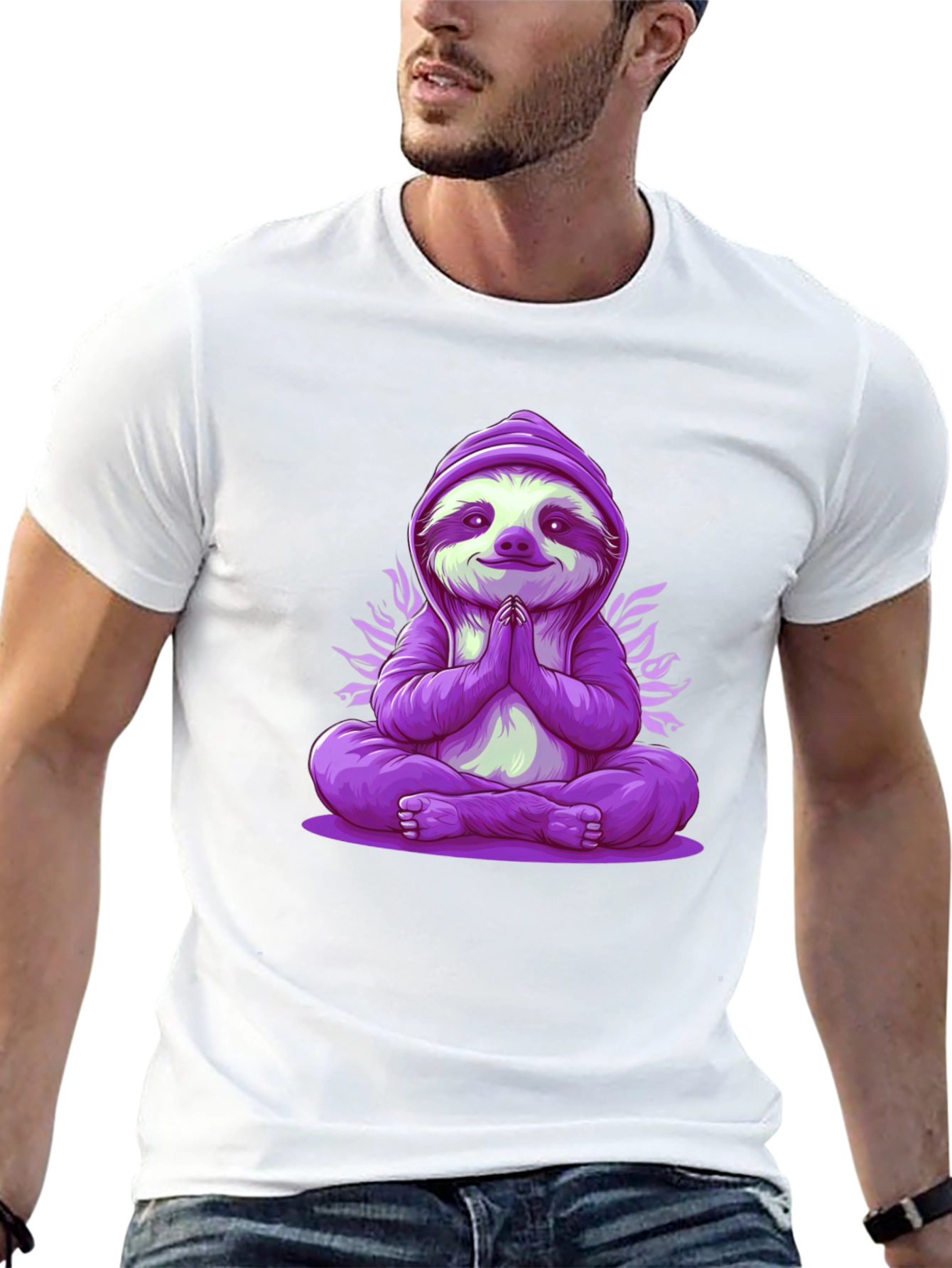 Meditating Sloth Graphic Tee - Relaxed Fit