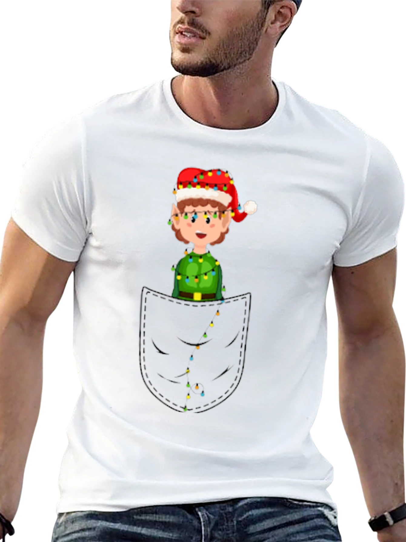 Elf in Pocket Graphic Tee - Holiday Fun