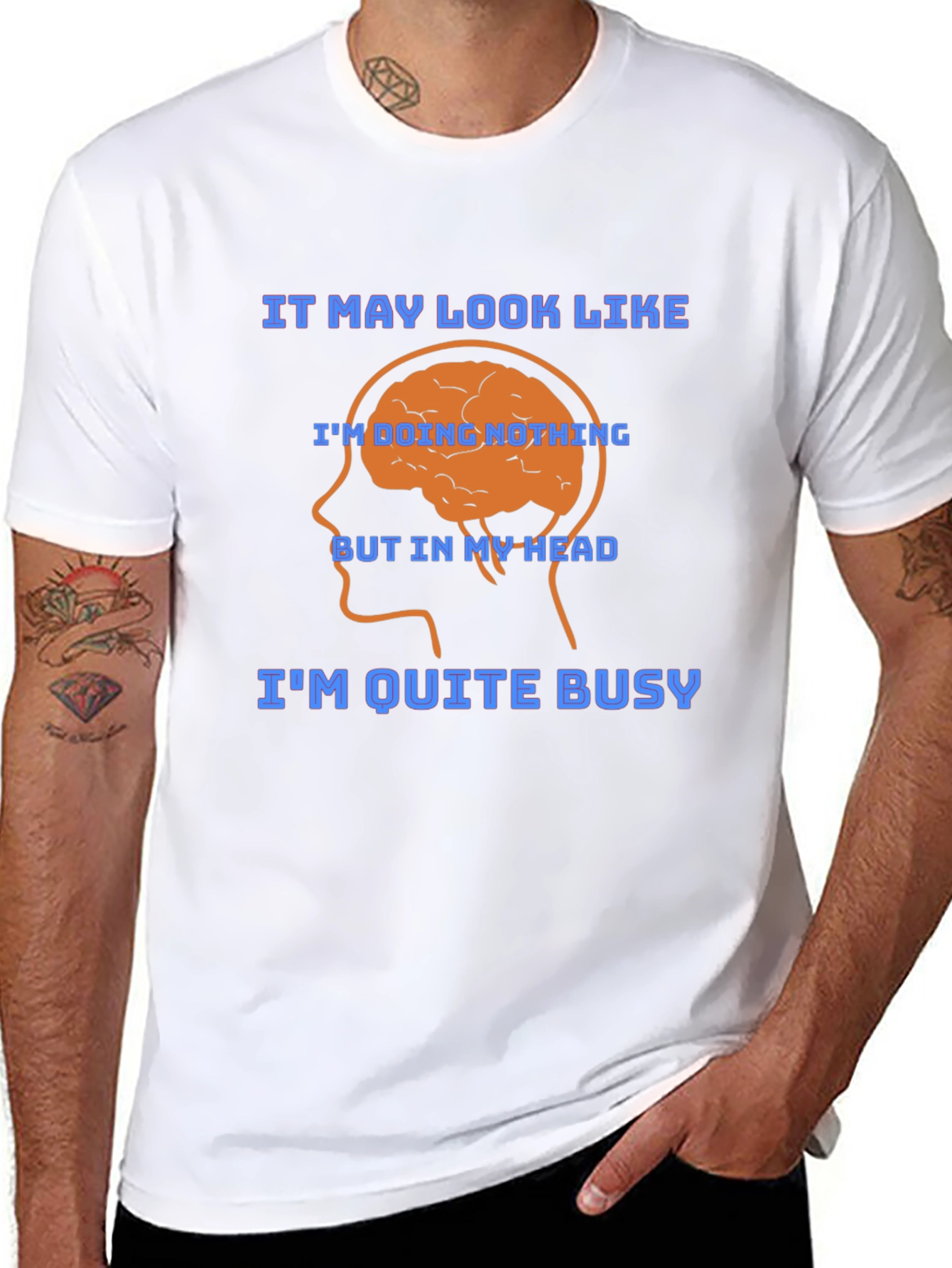 Brainy Thoughtful Funny Graphic T-Shirt