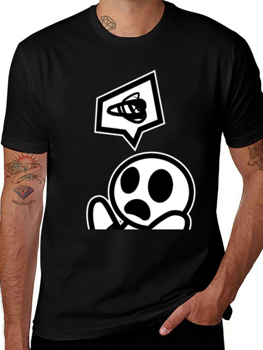 Cartoon Graphic T-Shirt - Classic Black Tee