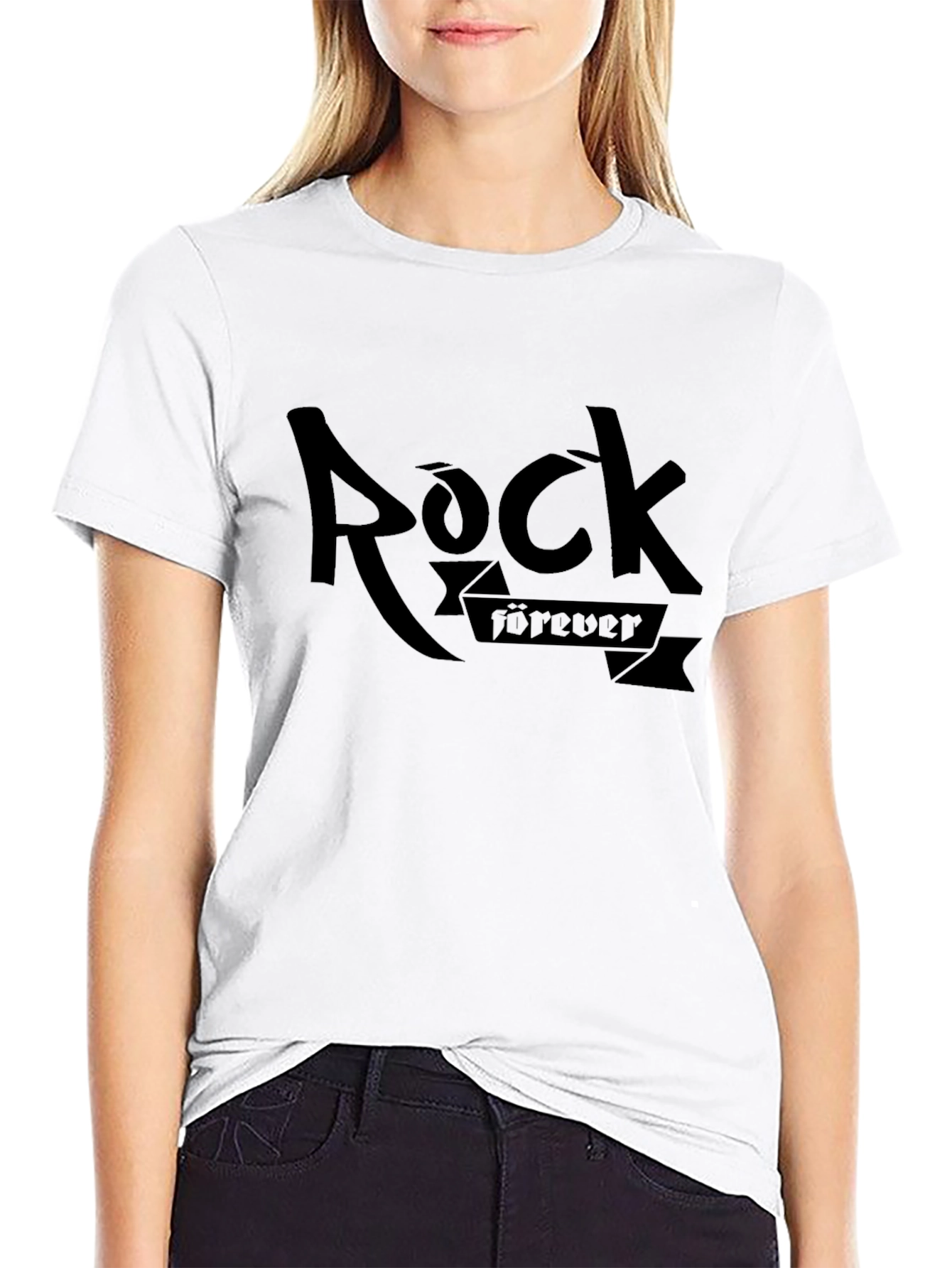 Rock Forever Black Graphic T-Shirt