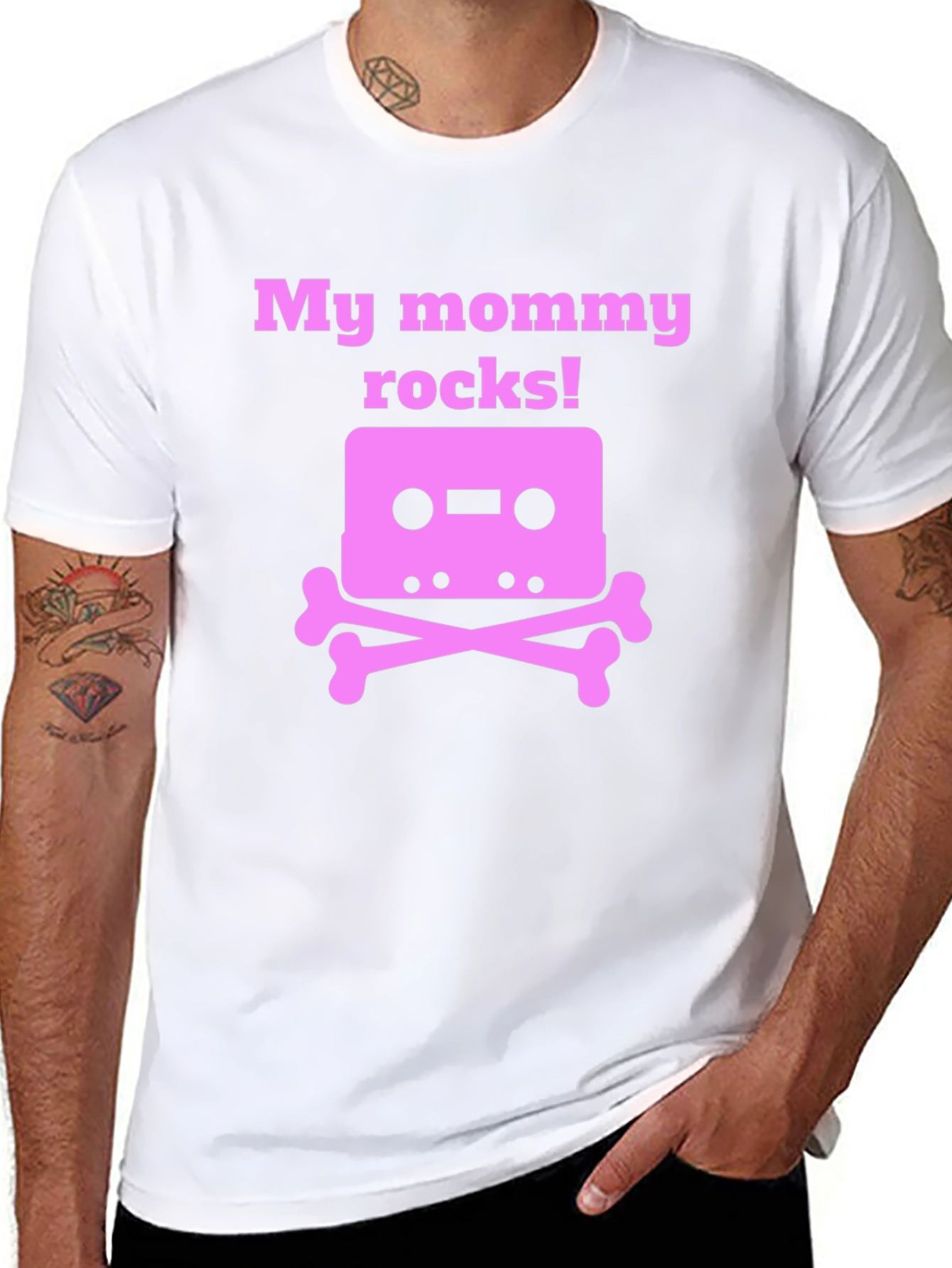 My Mommy Rocks T-Shirt - Cassette Skull Design
