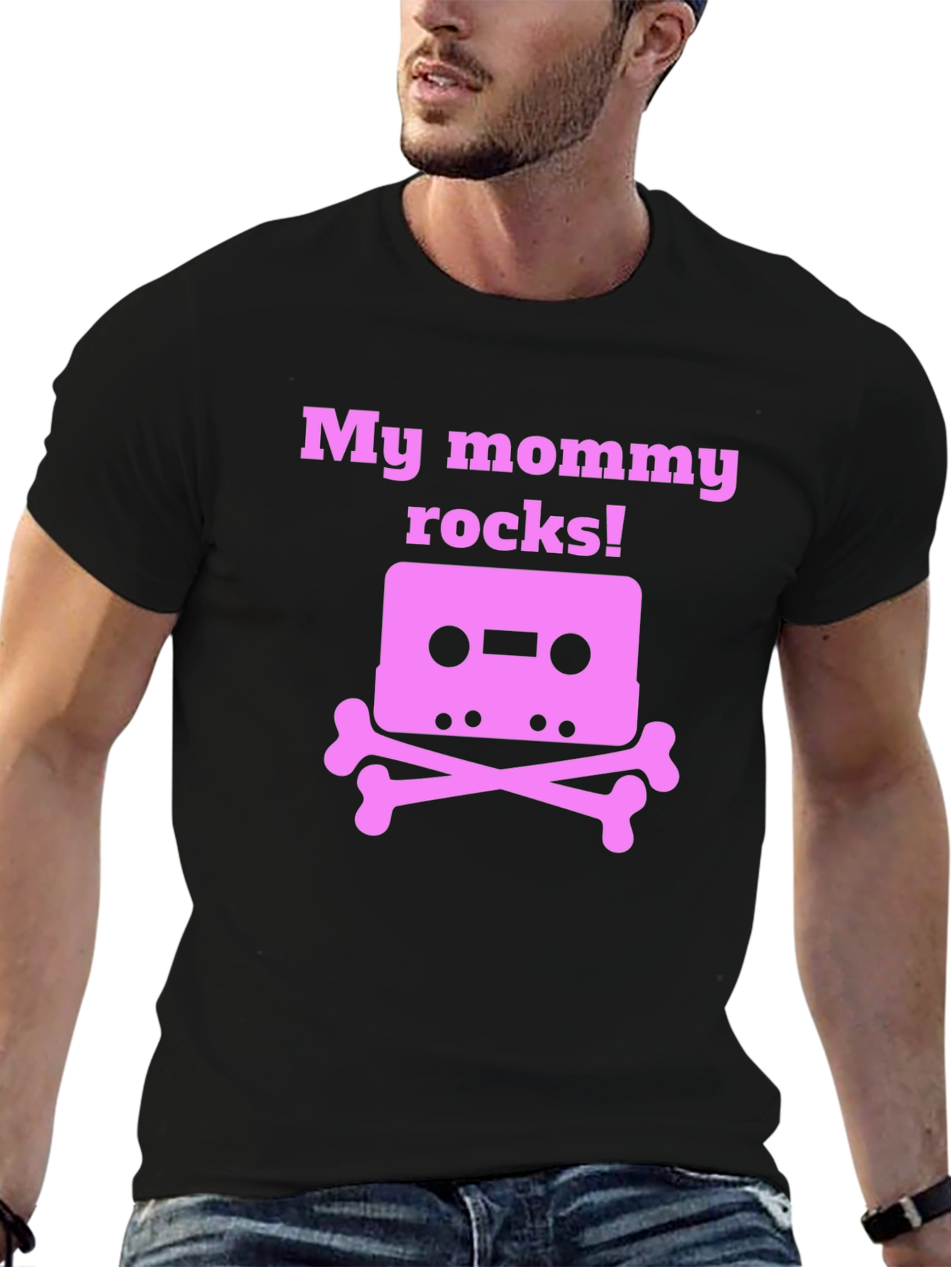 My Mommy Rocks T-Shirt - Cassette Skull Design