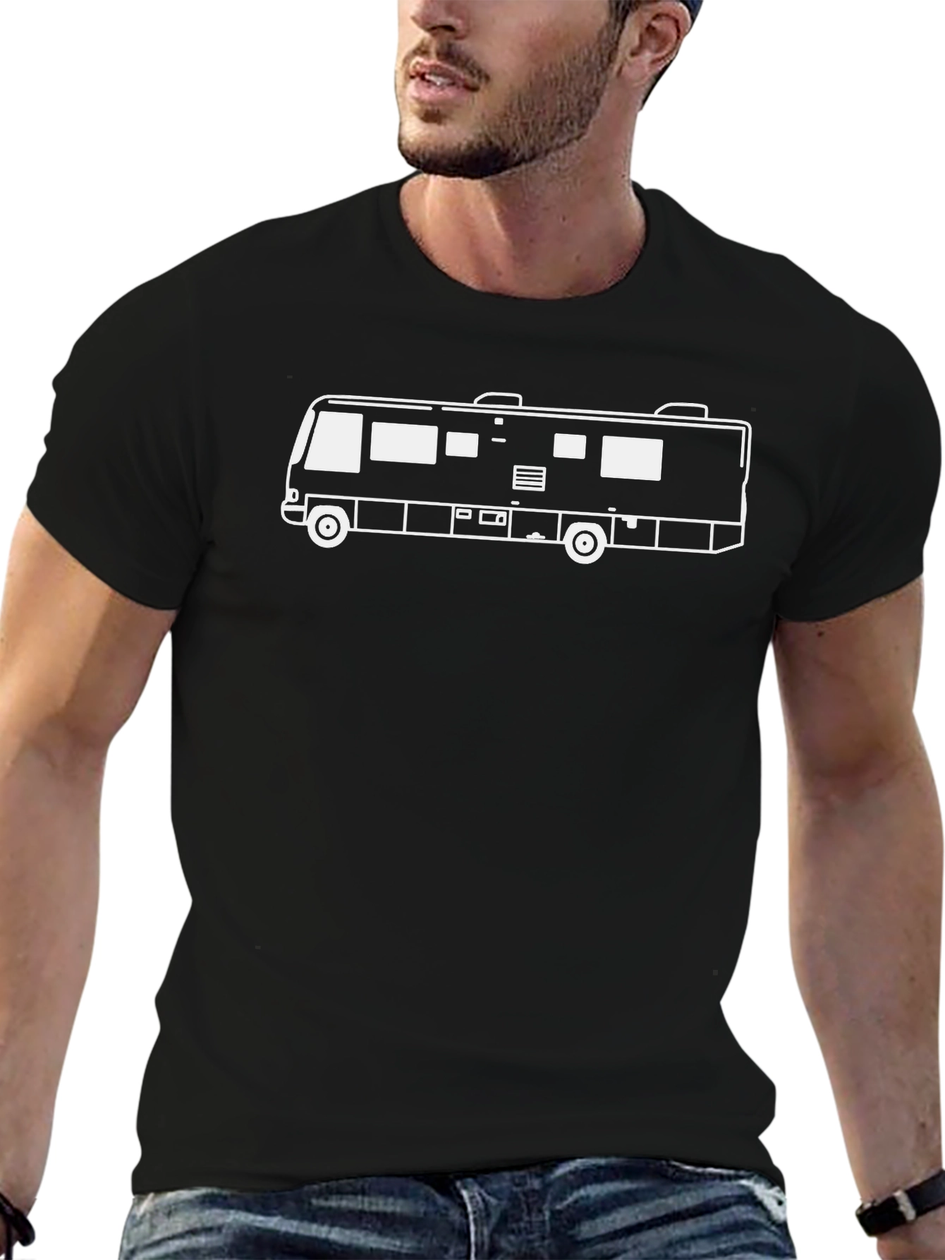 RV Camper Graphic T-Shirt - Black