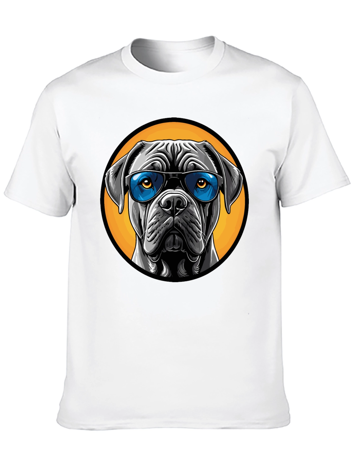 Dog with Sunglasses Graphic Tee - Black