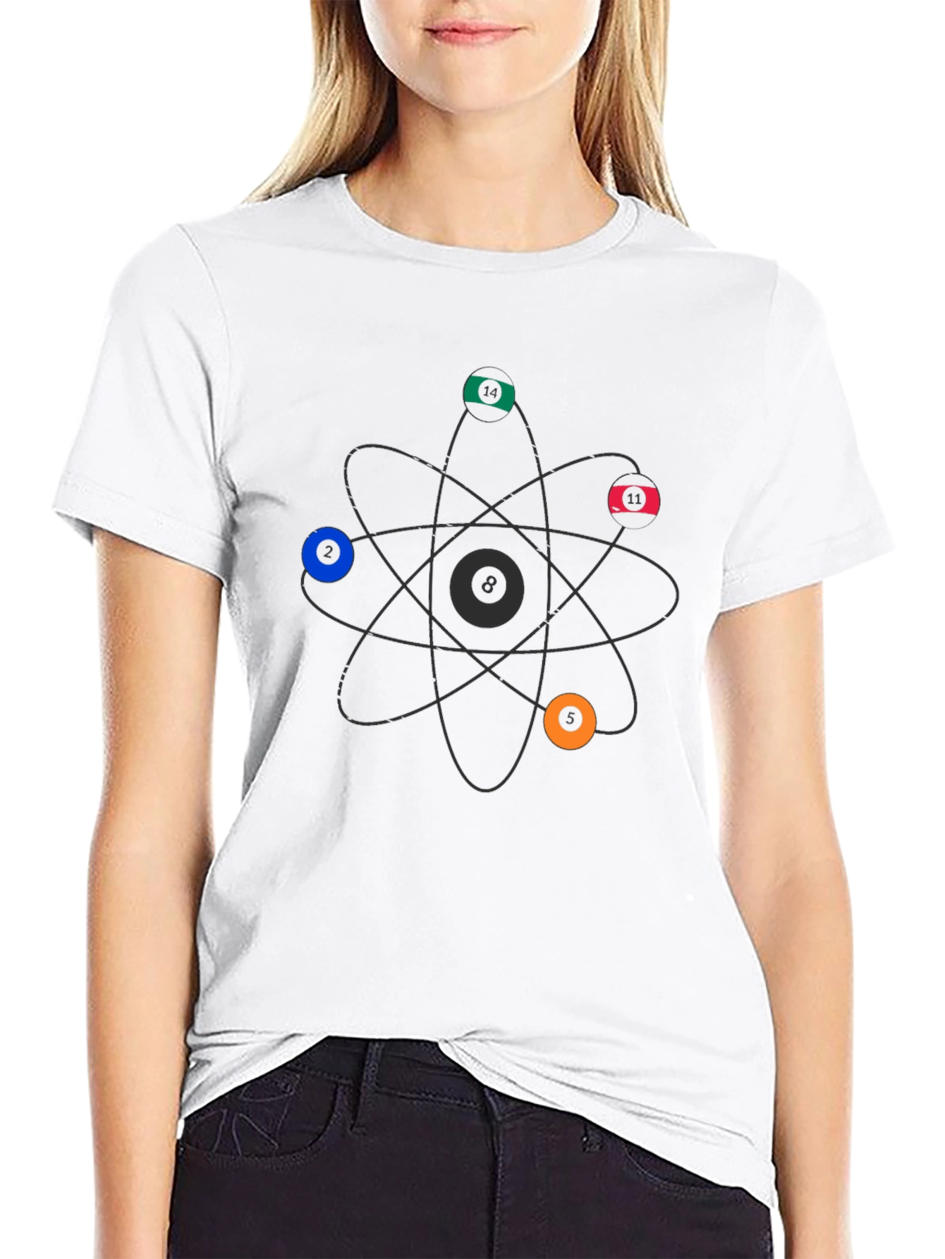 Atom Billiard Balls T-Shirt - Science Pool Graphic Tee