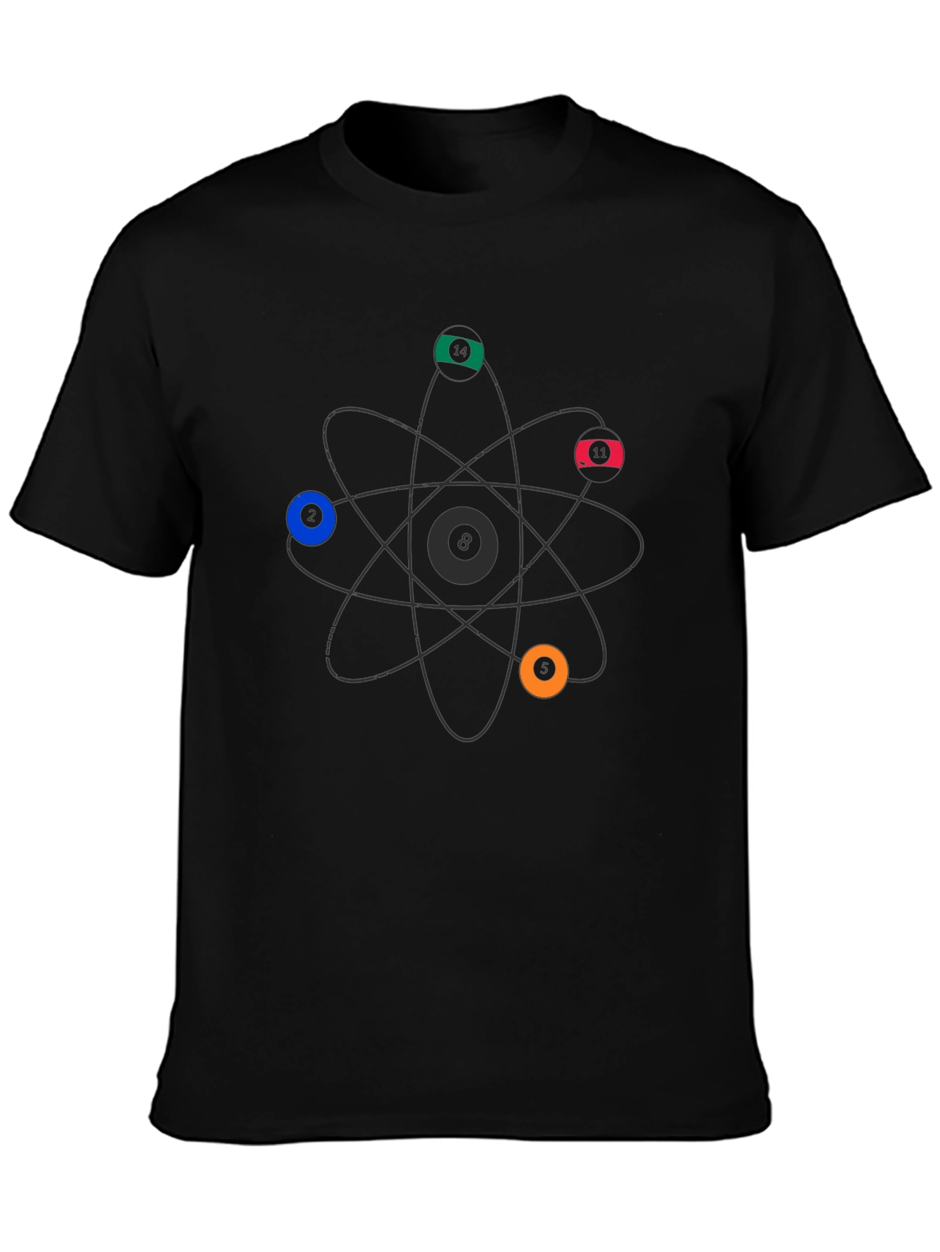 Atom Billiard Balls T-Shirt - Science Pool Graphic Tee