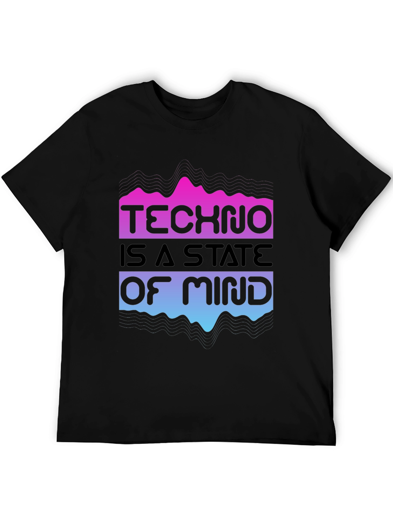 Techno State of Mind Black Graphic T-Shirt