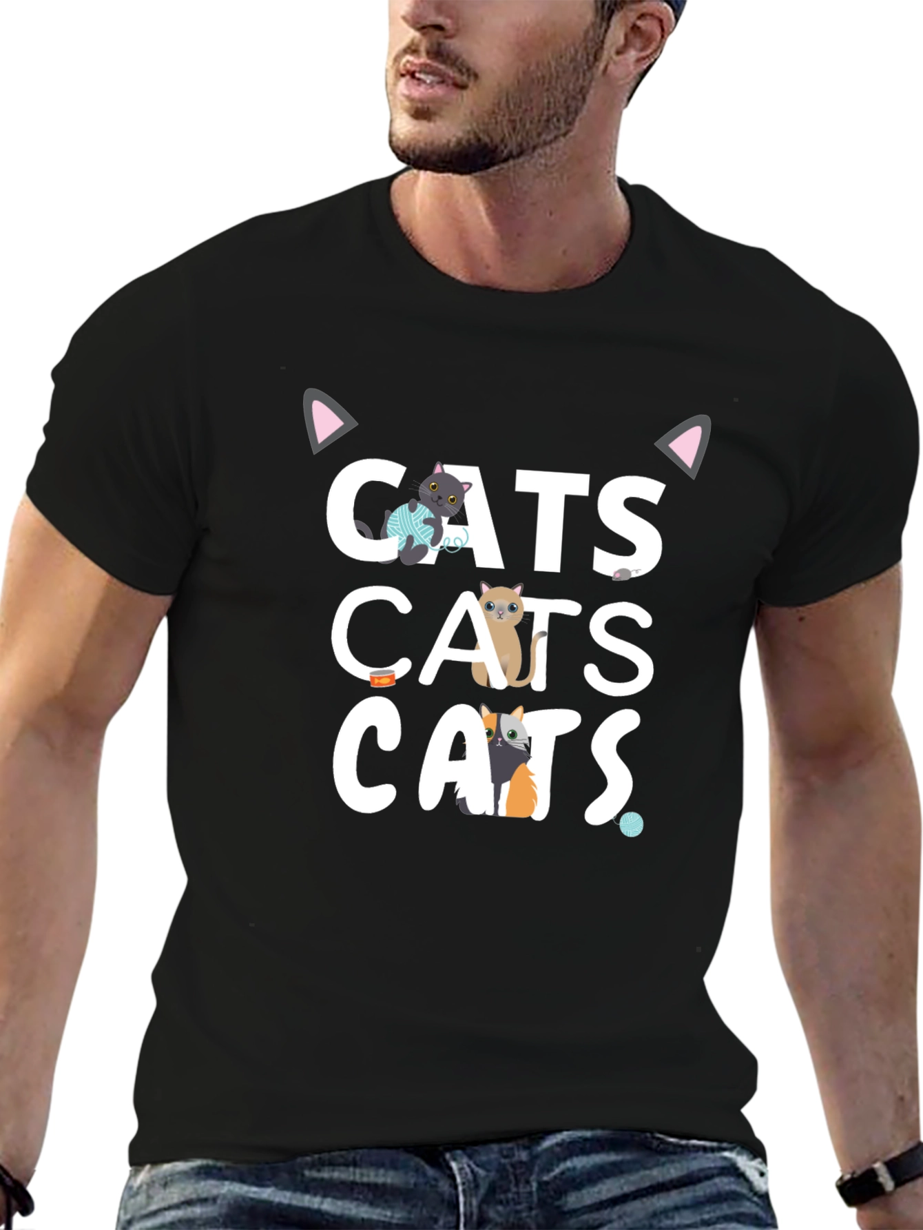 Cats Graphic T-Shirt Funny Cute Tee