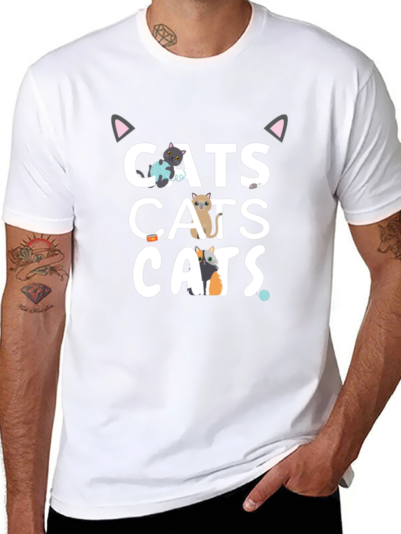 Cats Graphic T-Shirt Funny Cute Tee