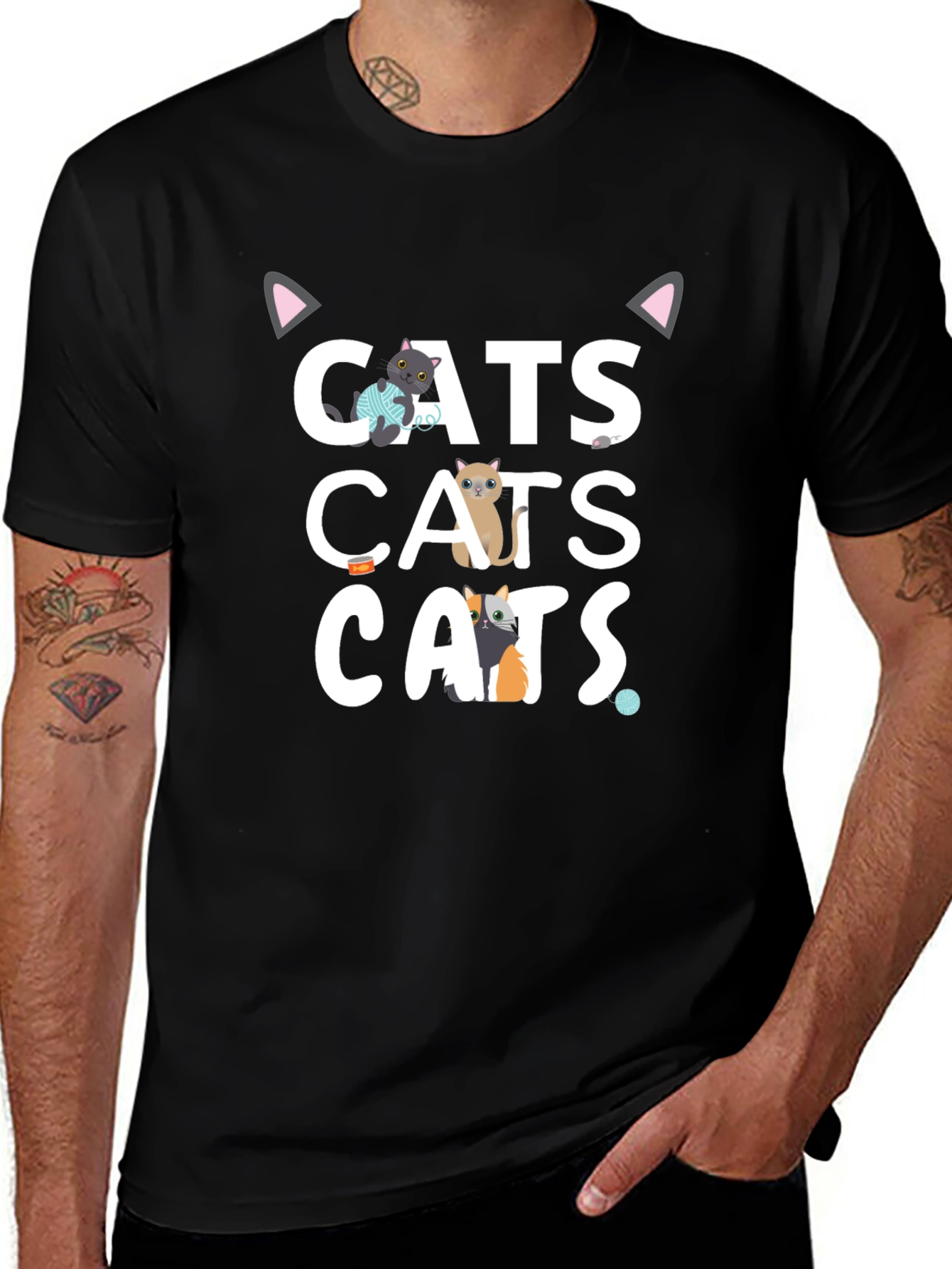 Cats Graphic T-Shirt Funny Cute Tee