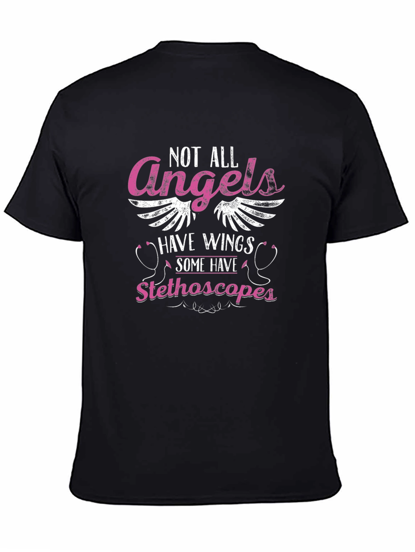 Not All Angels Stethoscope Graphic T-Shirt
