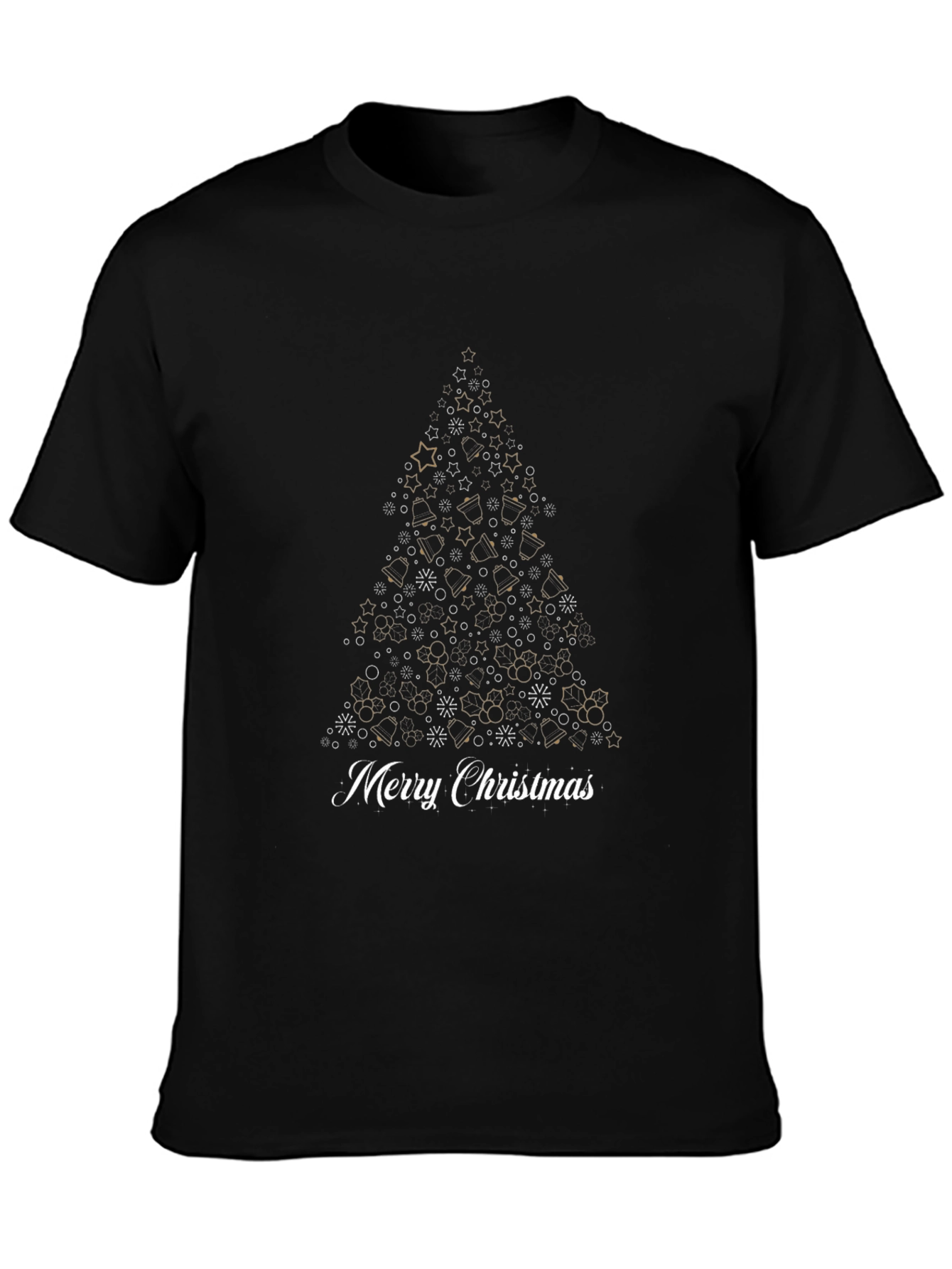 Merry Christmas Tree Graphic Tee - Holiday Celebration Shirt