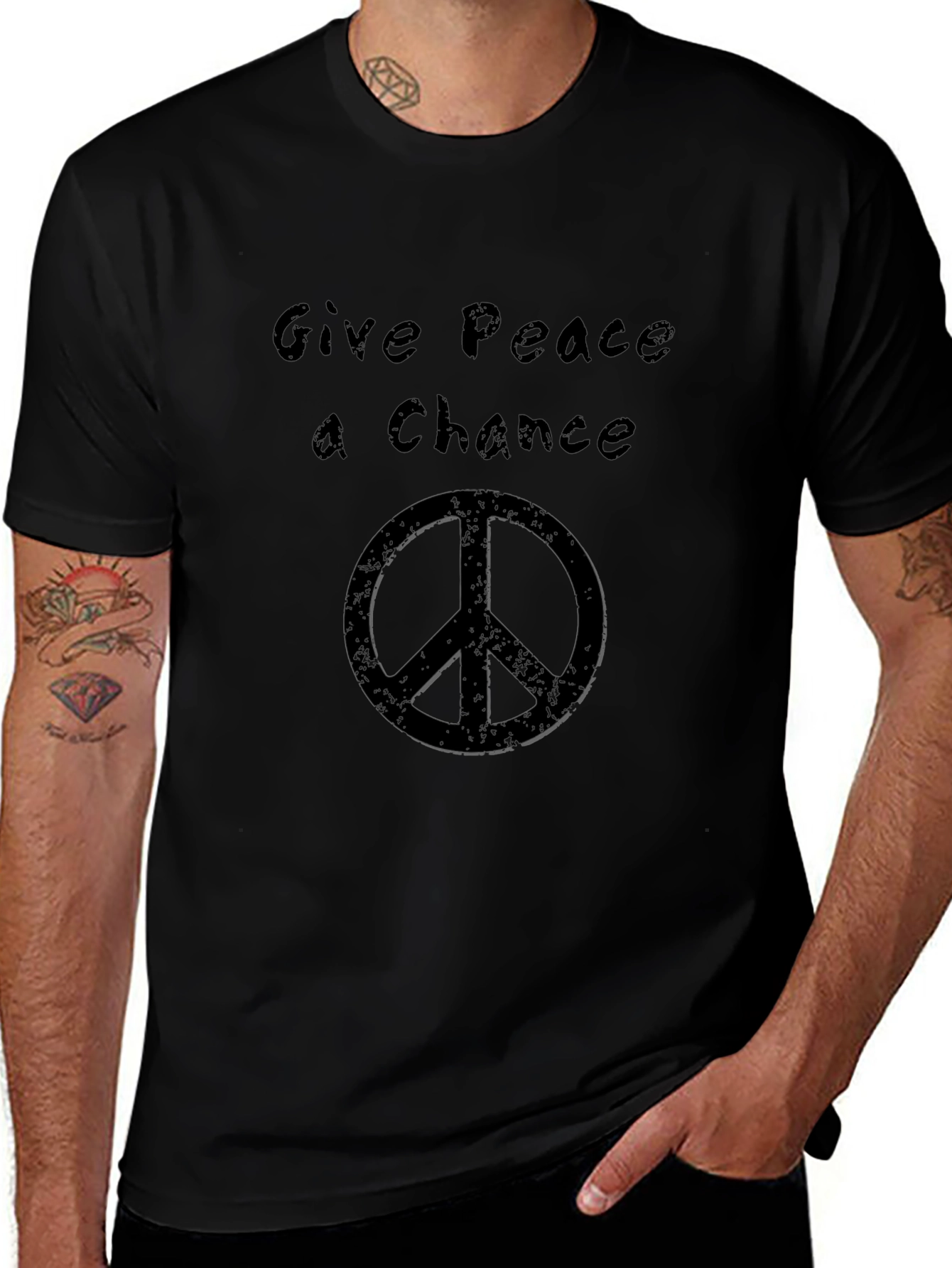 Give Peace a Chance Black T-Shirt