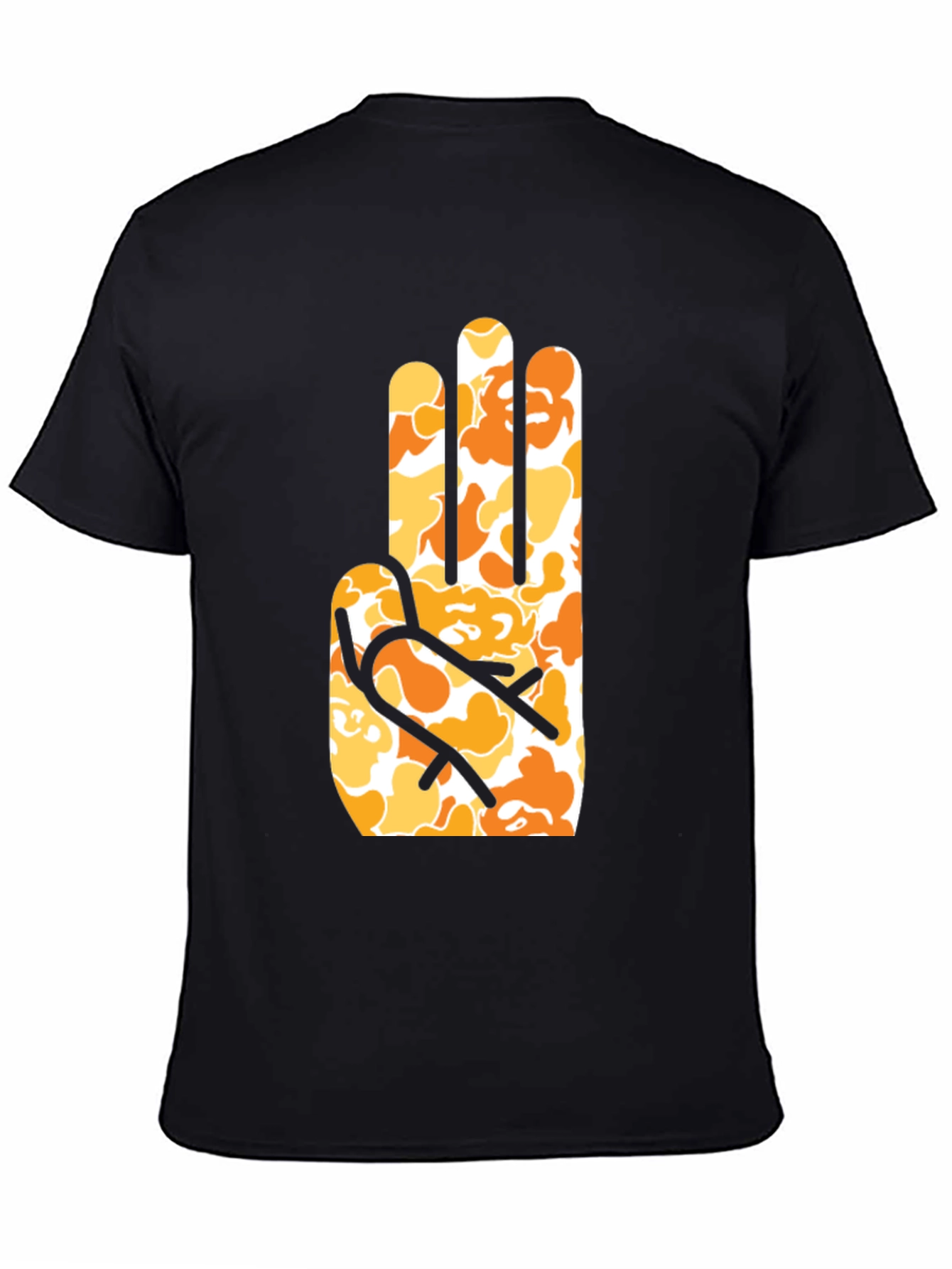 Abstract Hand Print Black T-Shirt