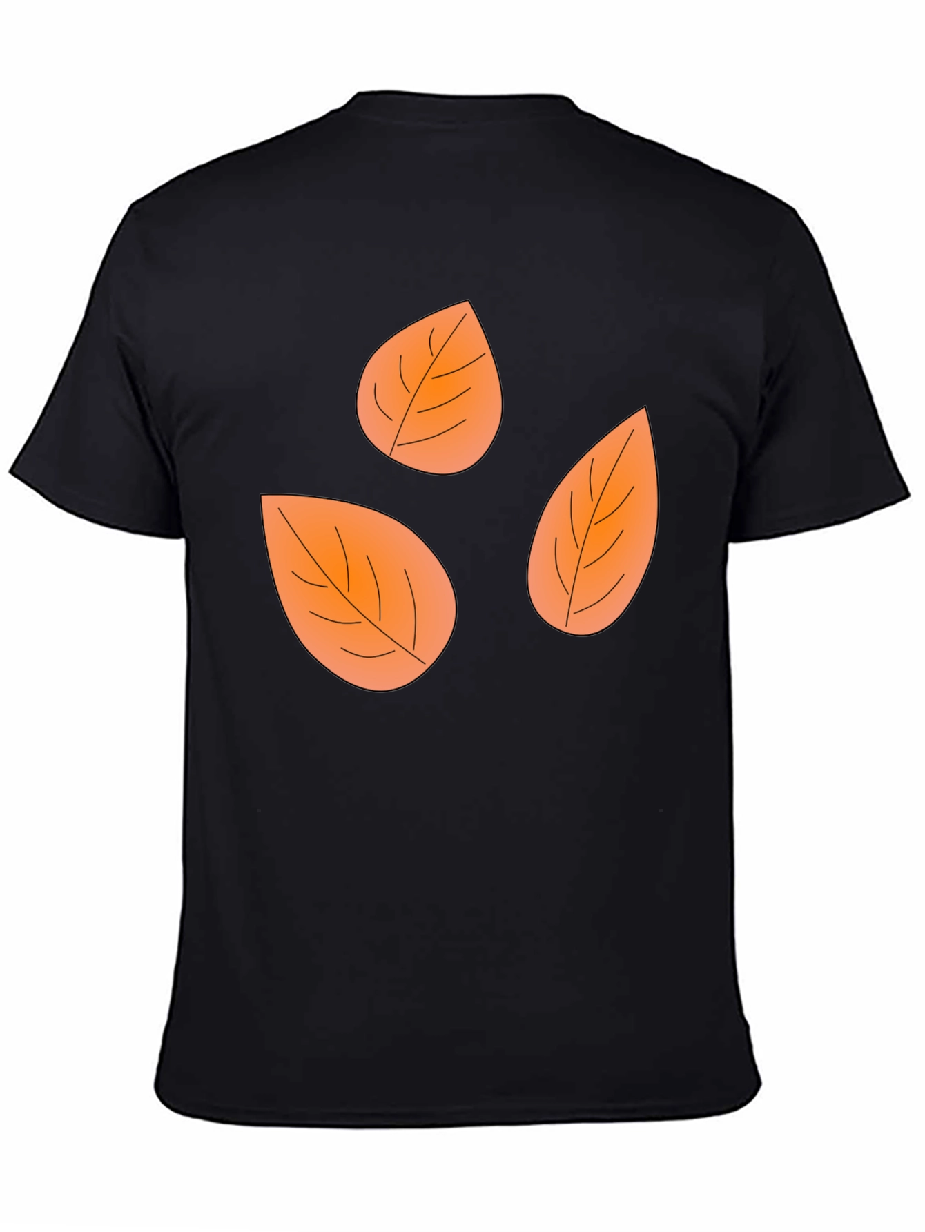 Fall Leaves Black Graphic Tee Shirt