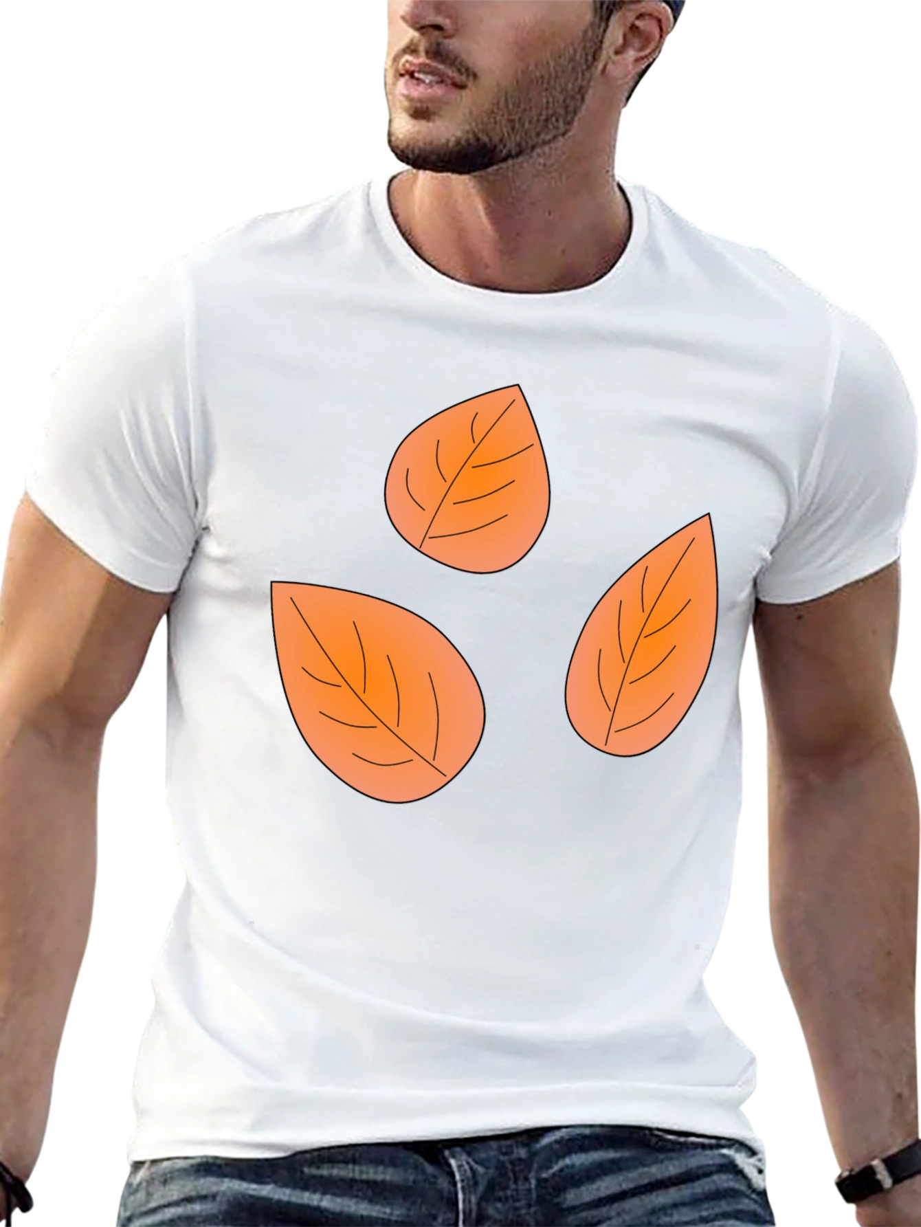 Fall Leaves Black Graphic Tee Shirt