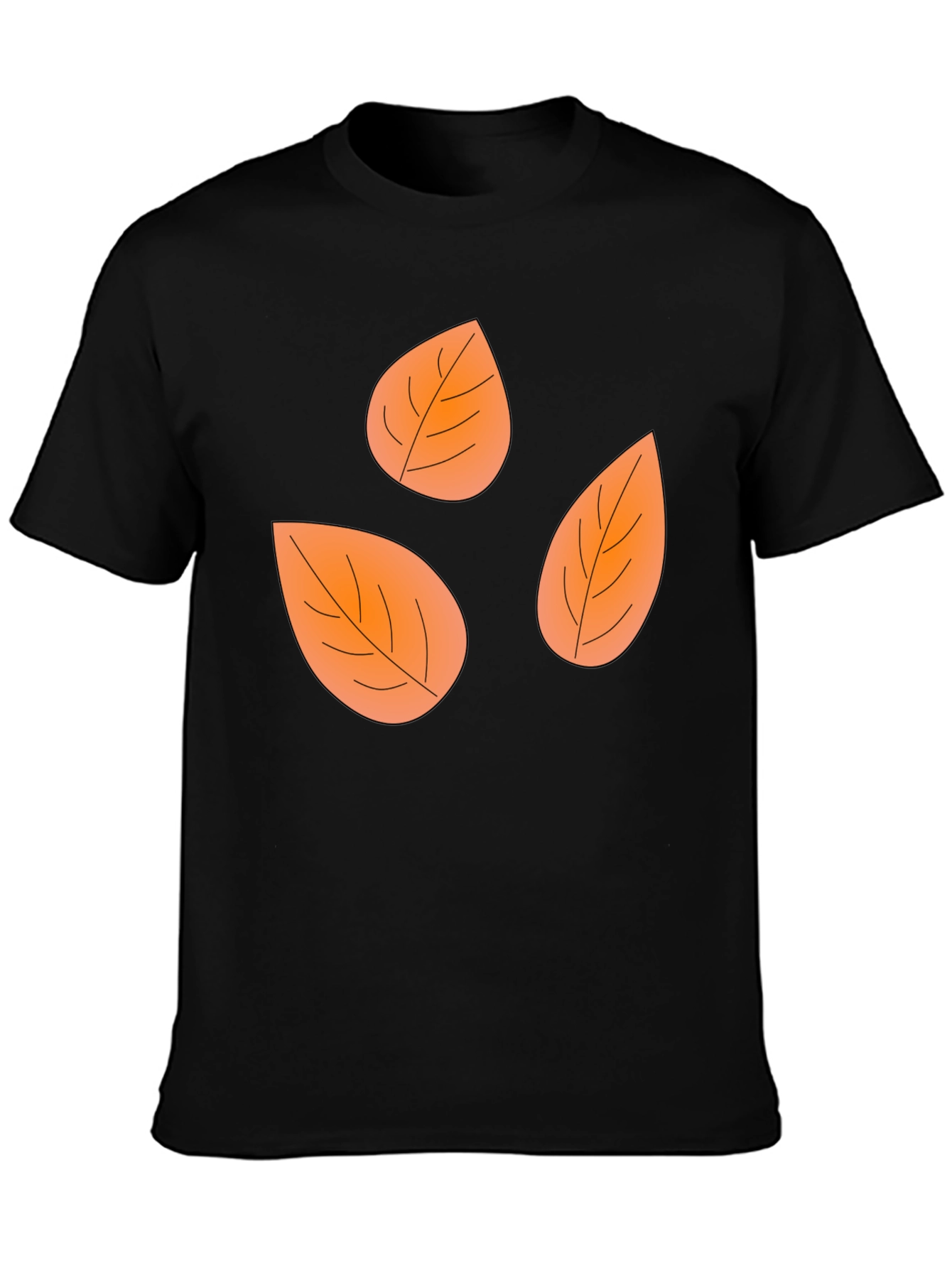 Fall Leaves Black Graphic Tee Shirt