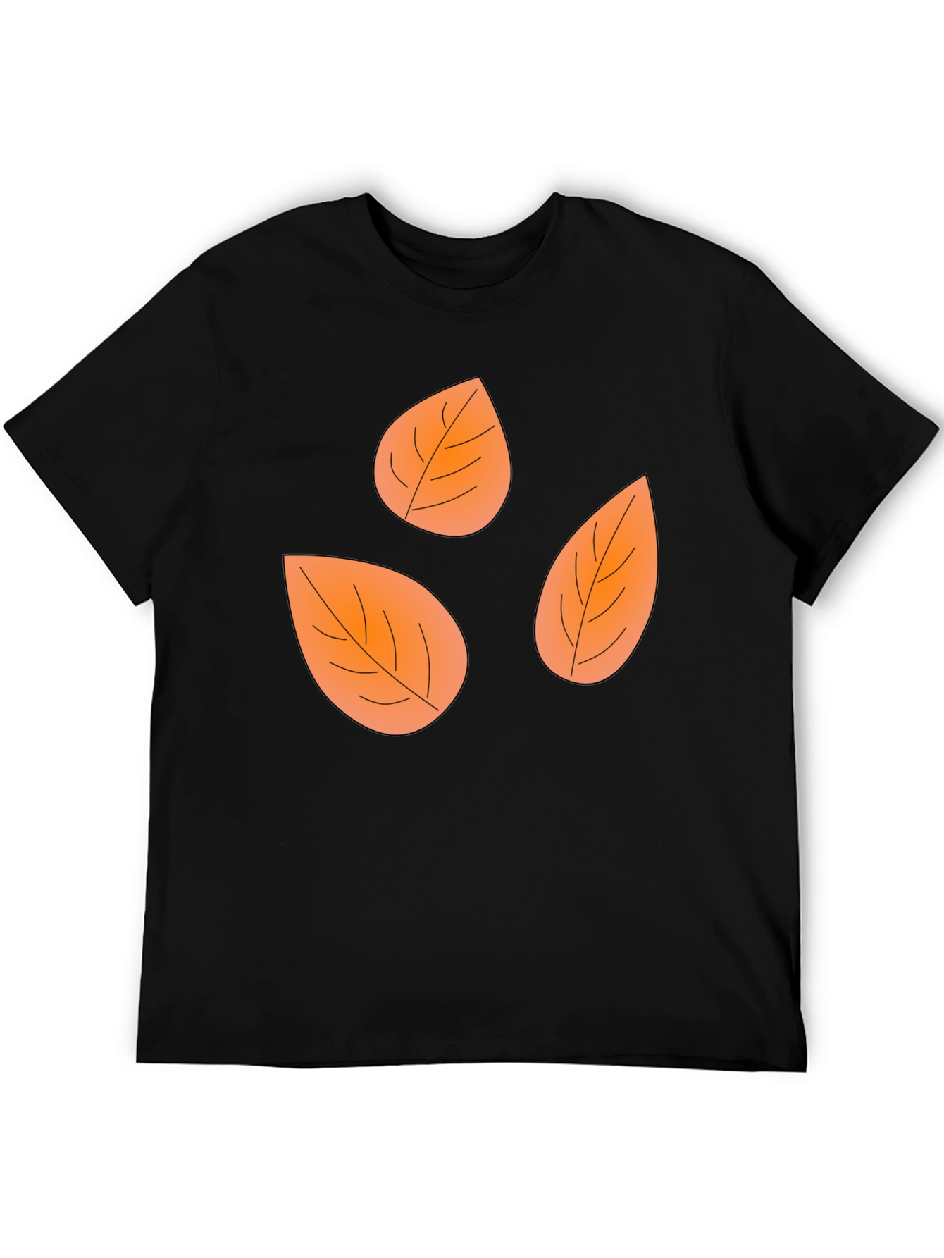 Fall Leaves Black Graphic Tee Shirt