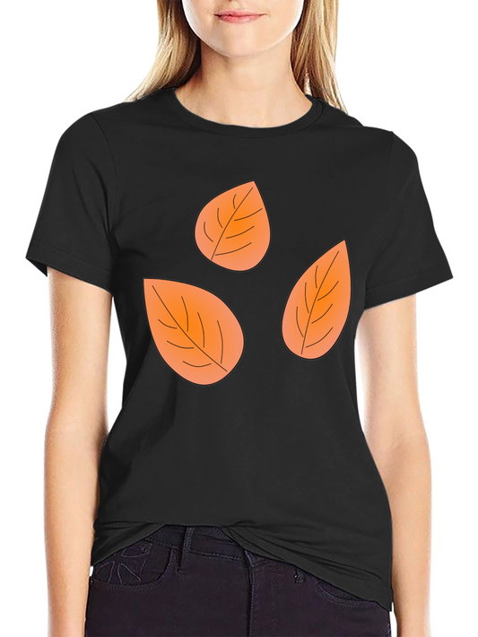 Fall Leaves Black Graphic Tee Shirt