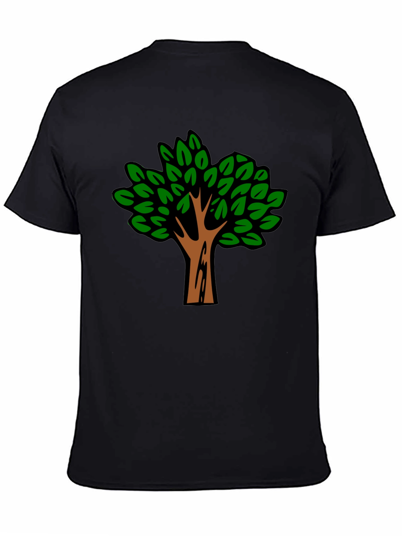 Nature Tree Graphic Print Black T-Shirt