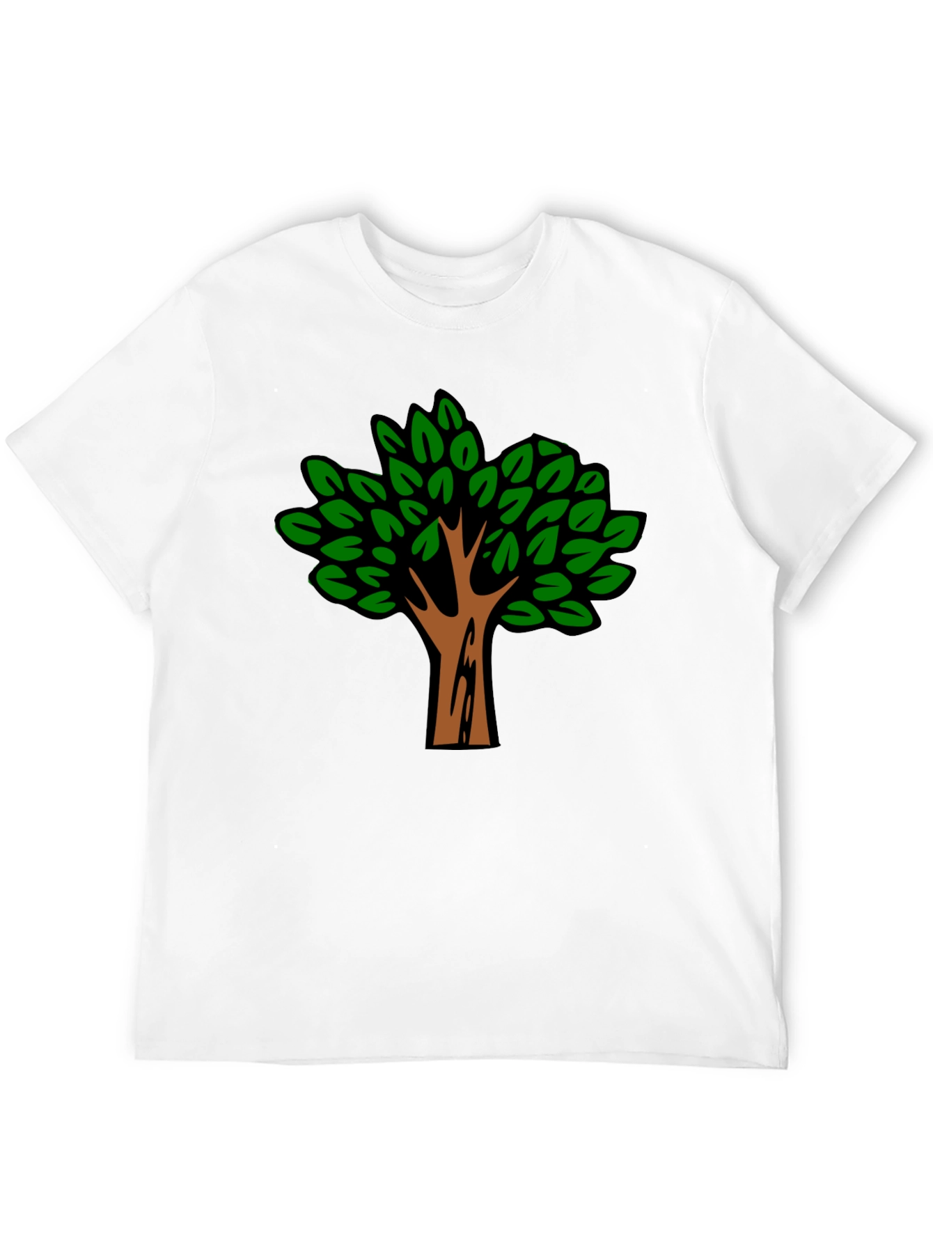 Nature Tree Graphic Print Black T-Shirt