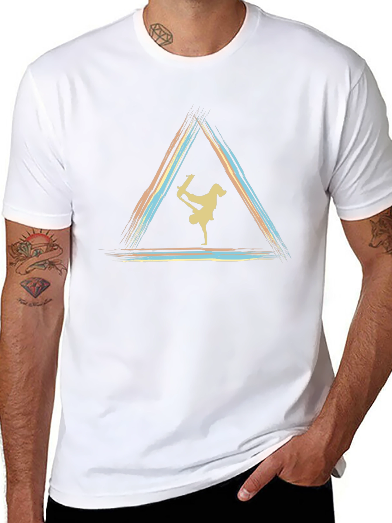 Skateboarding Triangle Graphic Tee