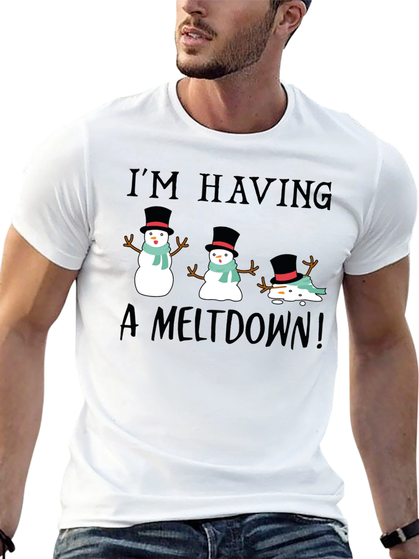 Funny Snowman Meltdown Graphic Tee