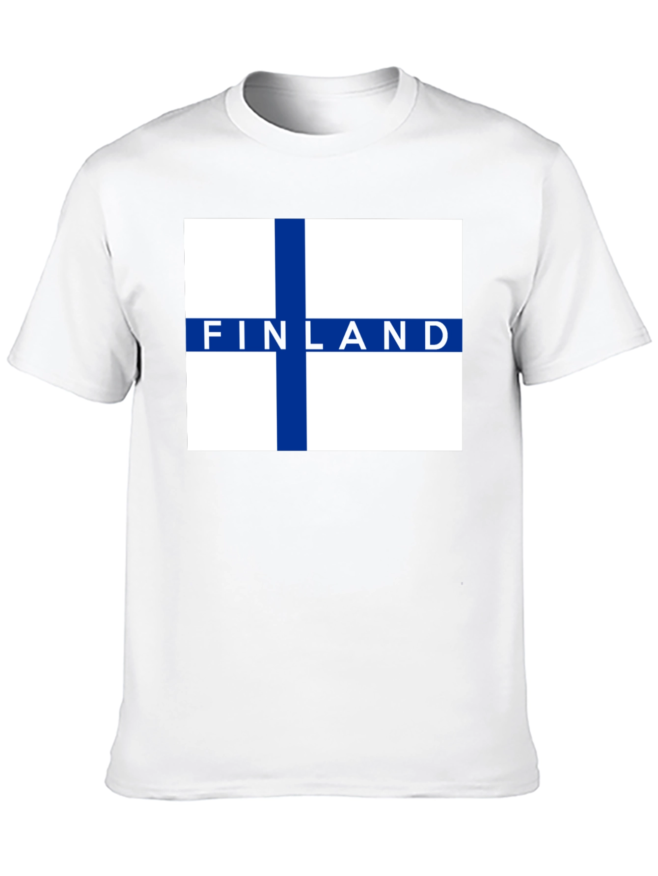 Finland Flag Graphic Tee - Black Cotton Casual T-Shirt