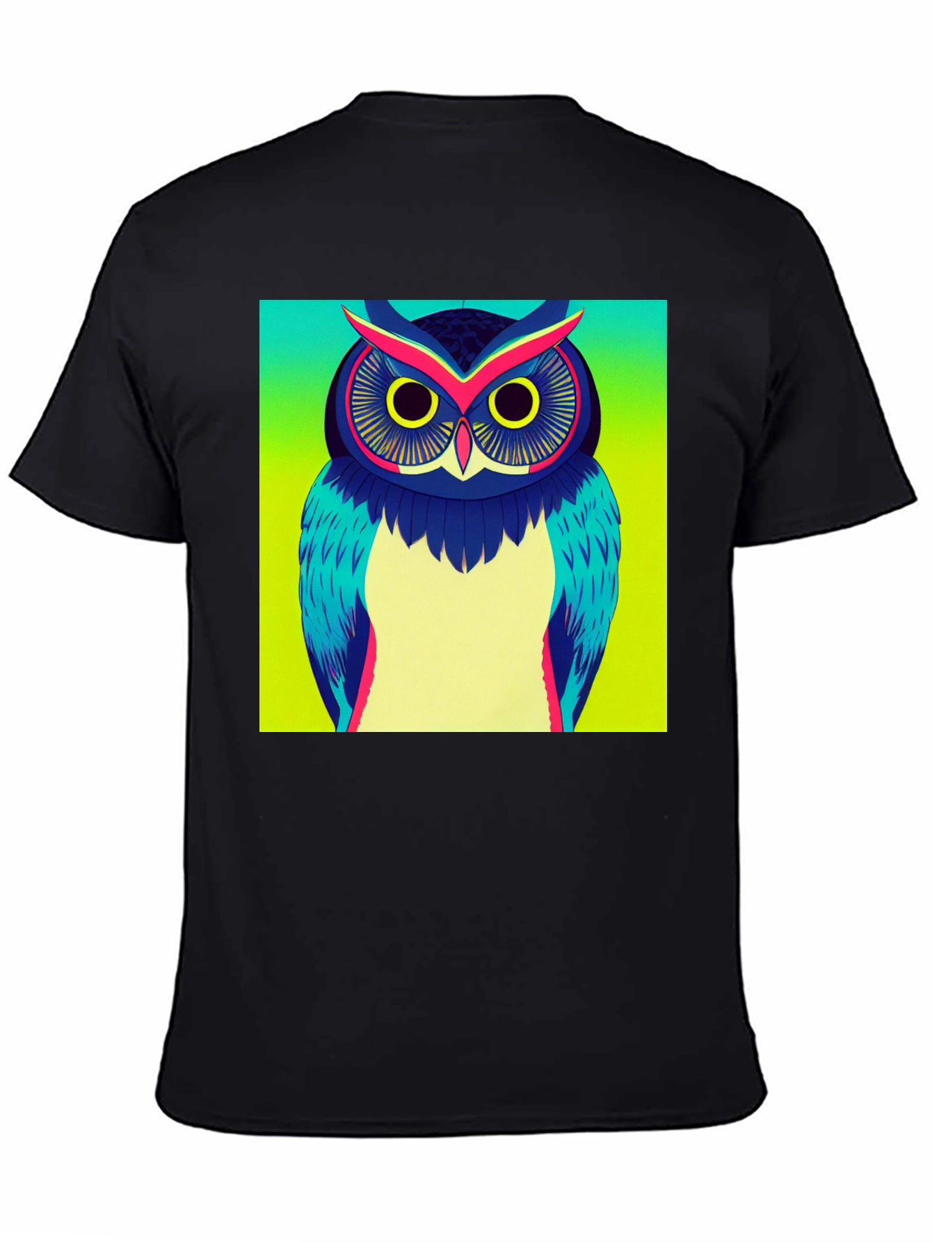 Cool Owl Graphic Print Black T-Shirt