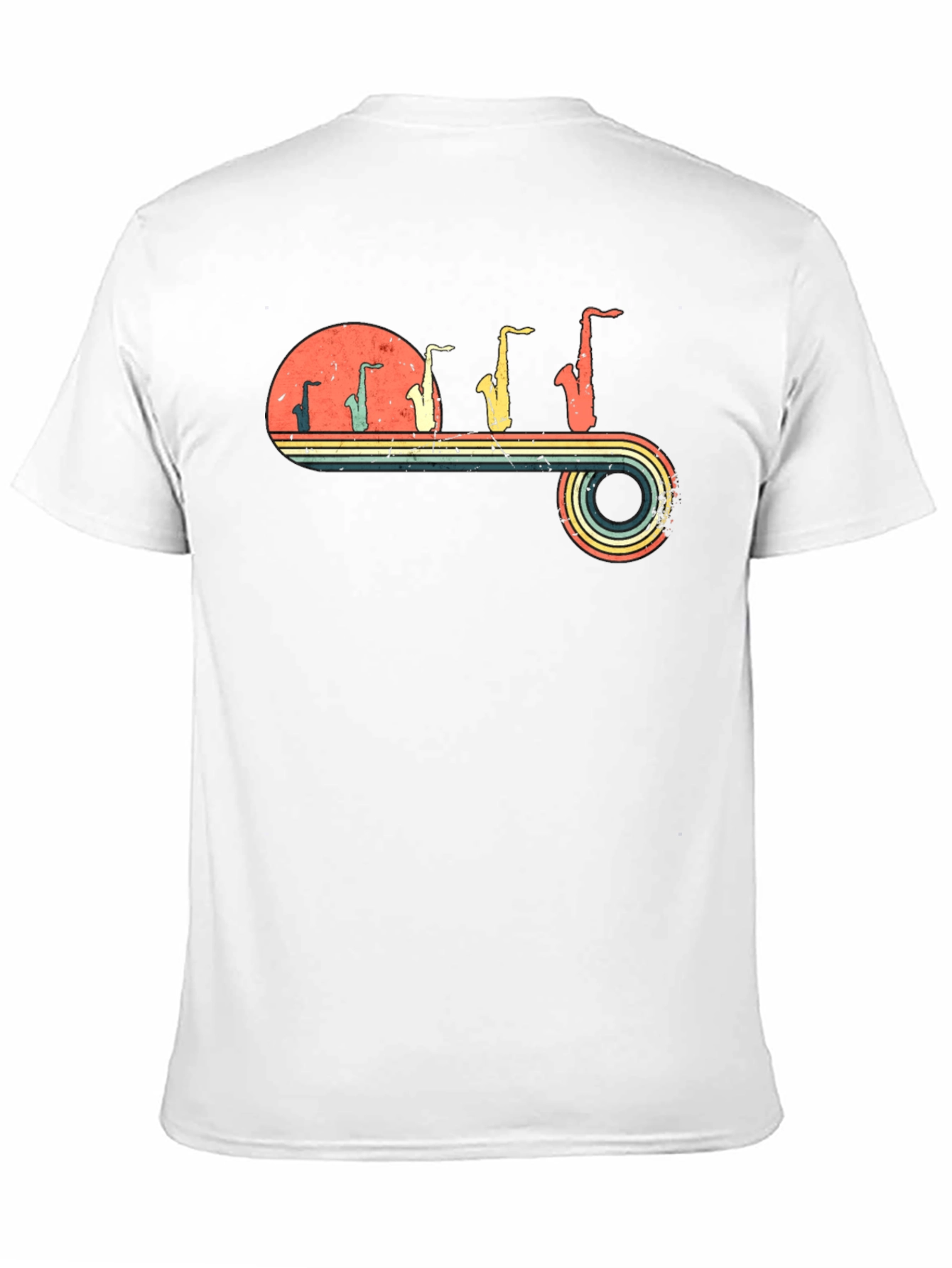 Retro Saxophone Evolution Graphic T-Shirt
