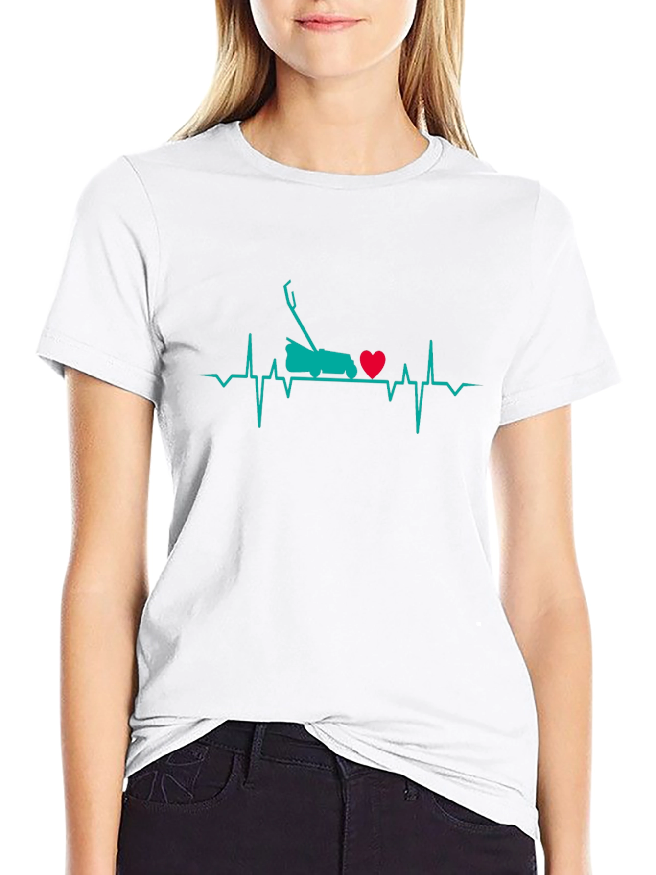 Lawn Mower Heartbeat T-Shirt - Gardener Gift