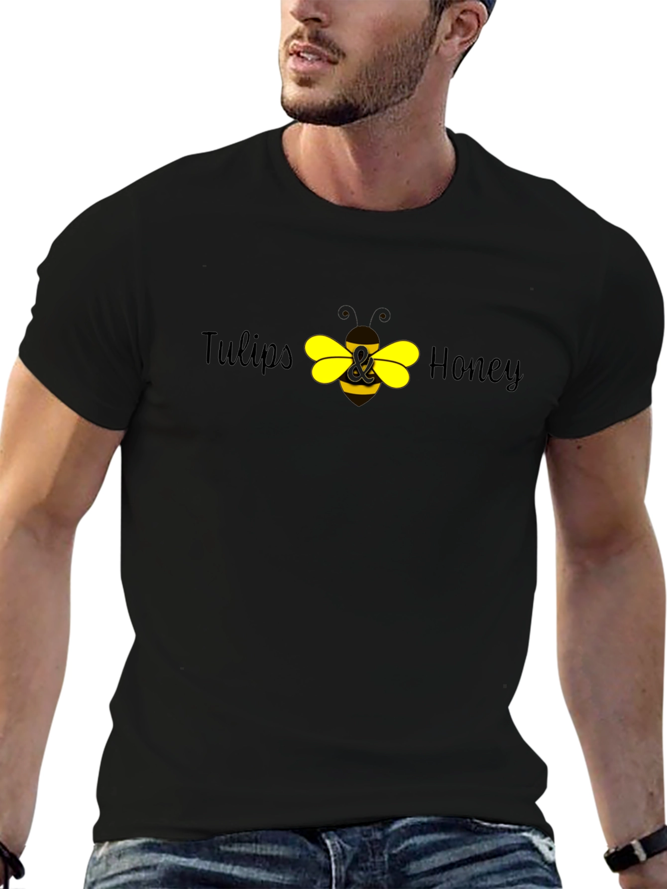 Tulips & Honey Bee Graphic T-Shirt
