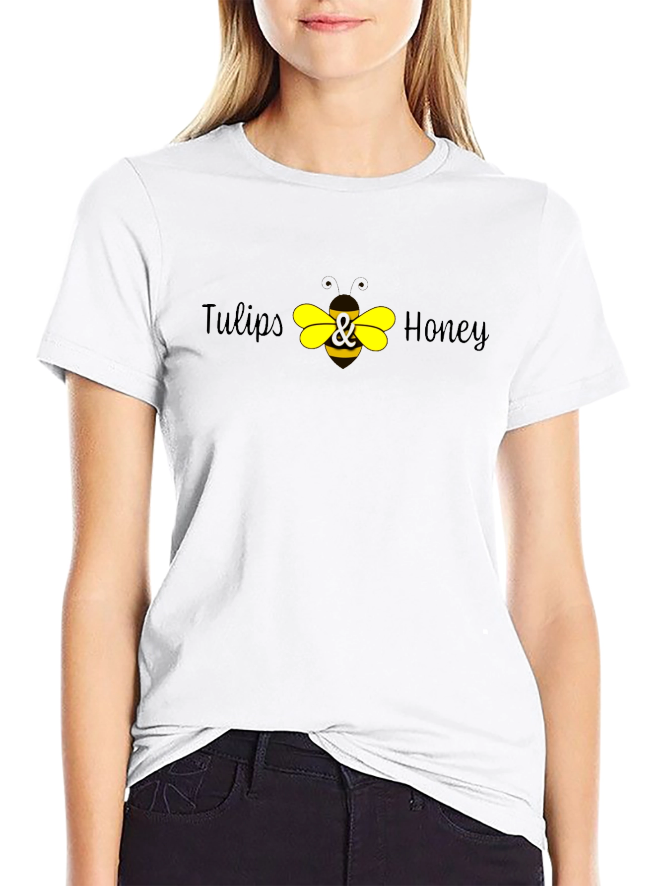 Tulips & Honey Bee Graphic T-Shirt