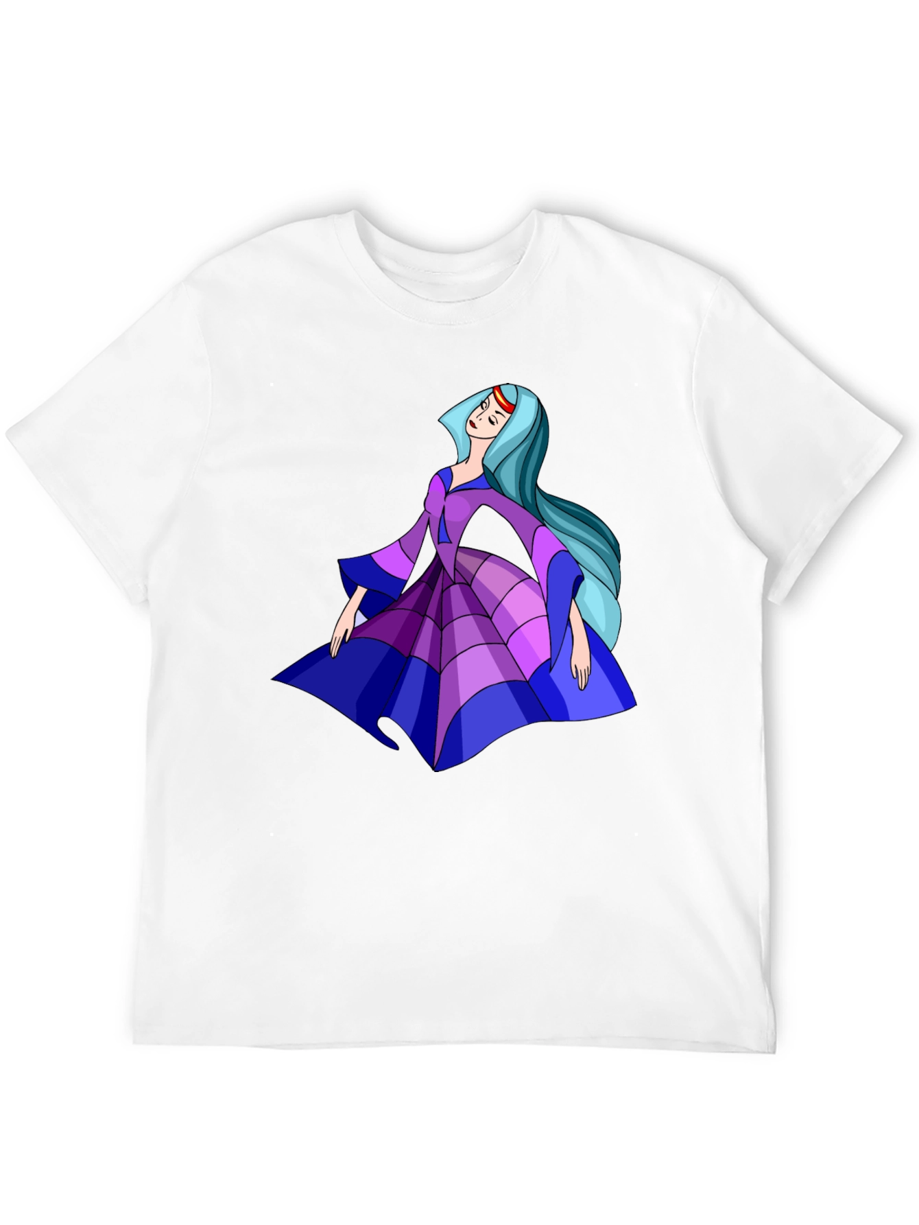 Cartoon Princess Graphic Tee - Black Cotton Casual Shirt