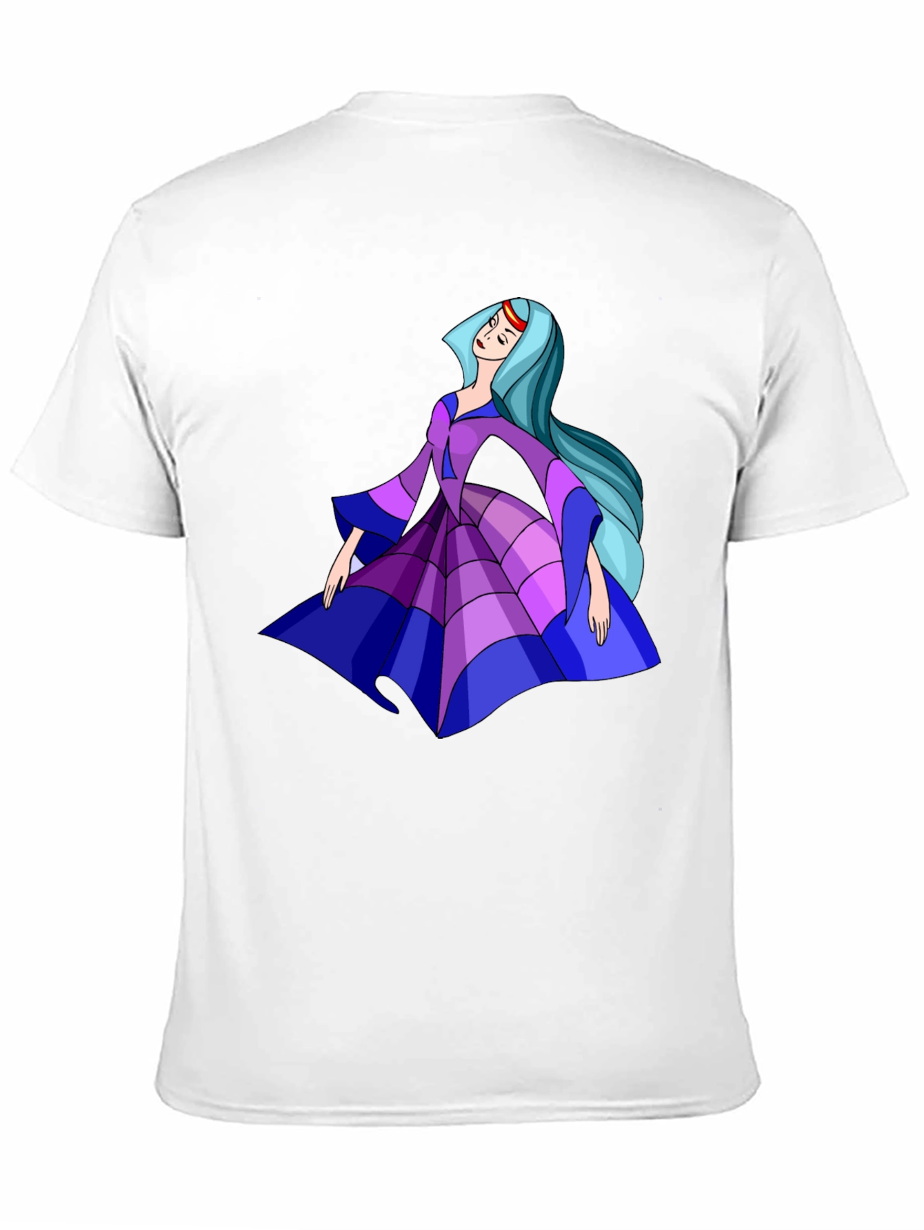 Cartoon Princess Graphic Tee - Black Cotton Casual Shirt