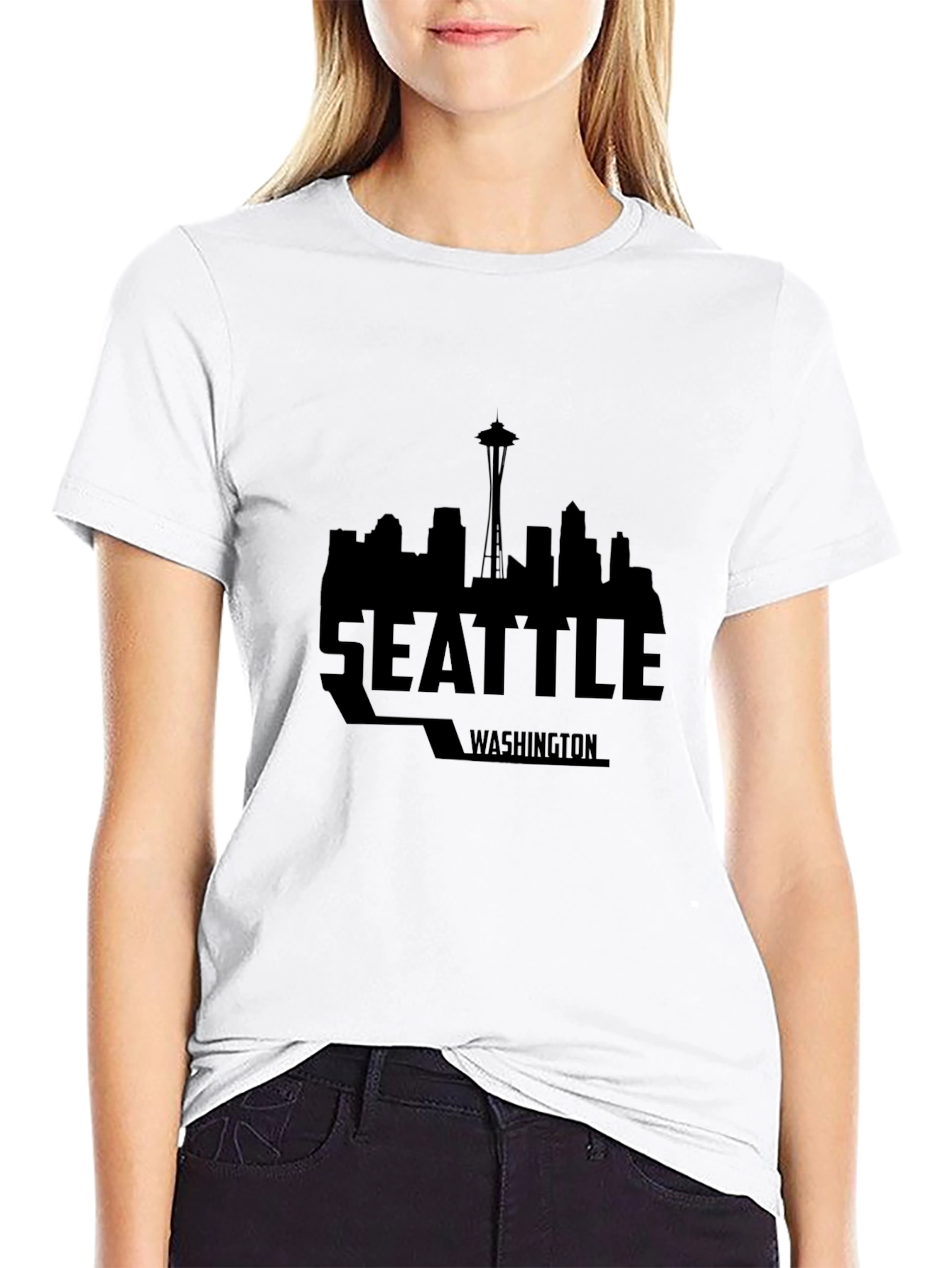 Seattle Skyline Black T-Shirt
