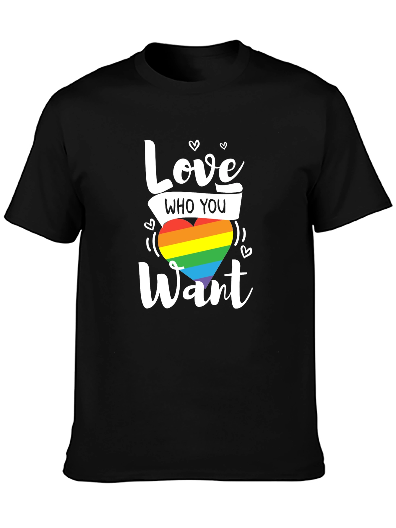 Love Who You Want Rainbow Heart Graphic T-Shirt
