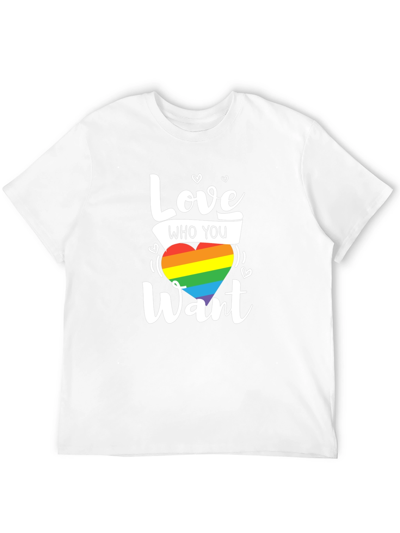 Love Who You Want Rainbow Heart Graphic T-Shirt