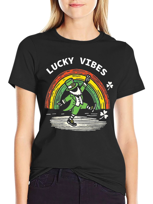 Lucky Vibes Leprechaun Graphic Tee - St. Patricks Day Shirt