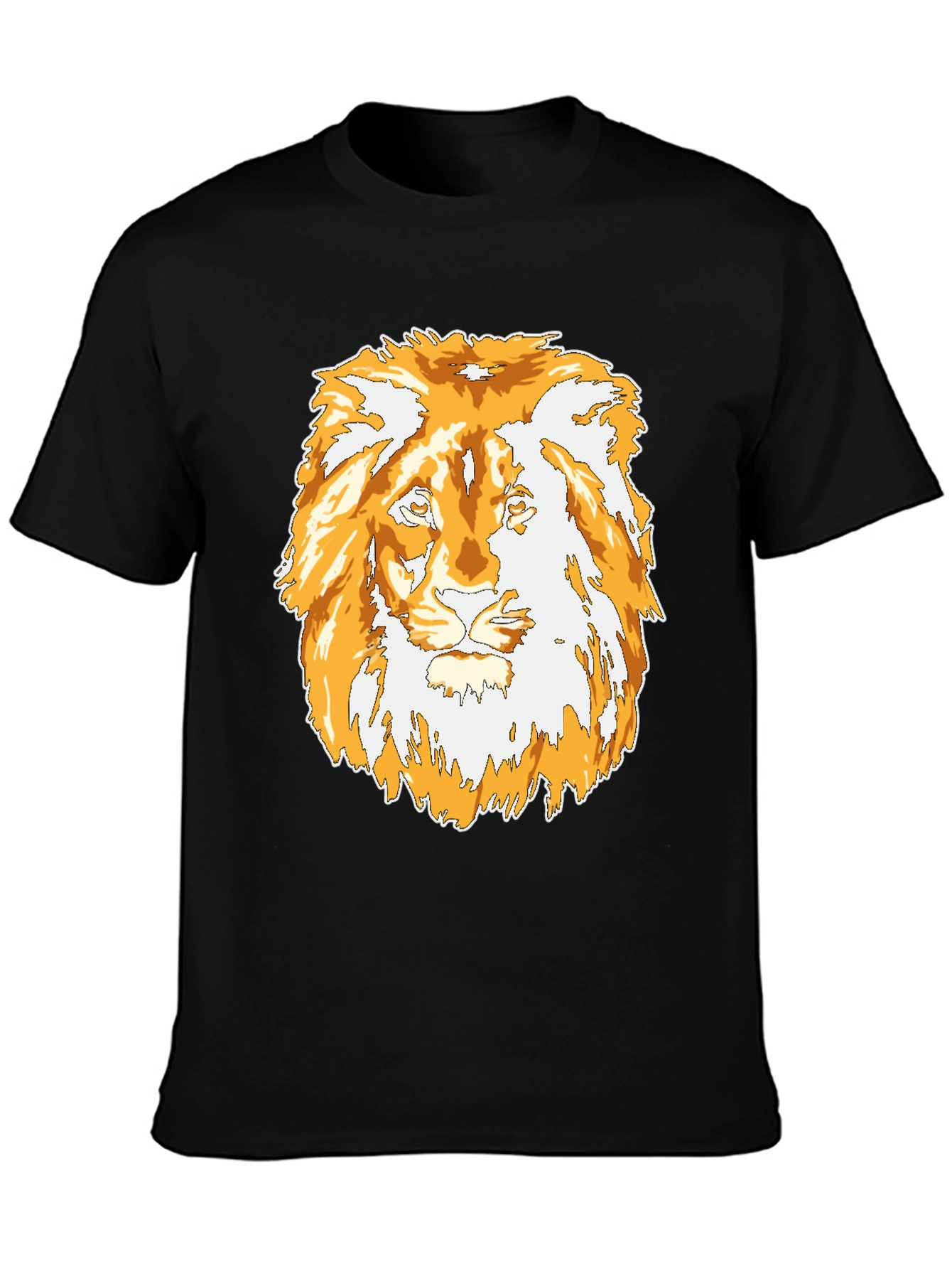 Lion Graphic Black T-Shirt - Mens Casual Tee
