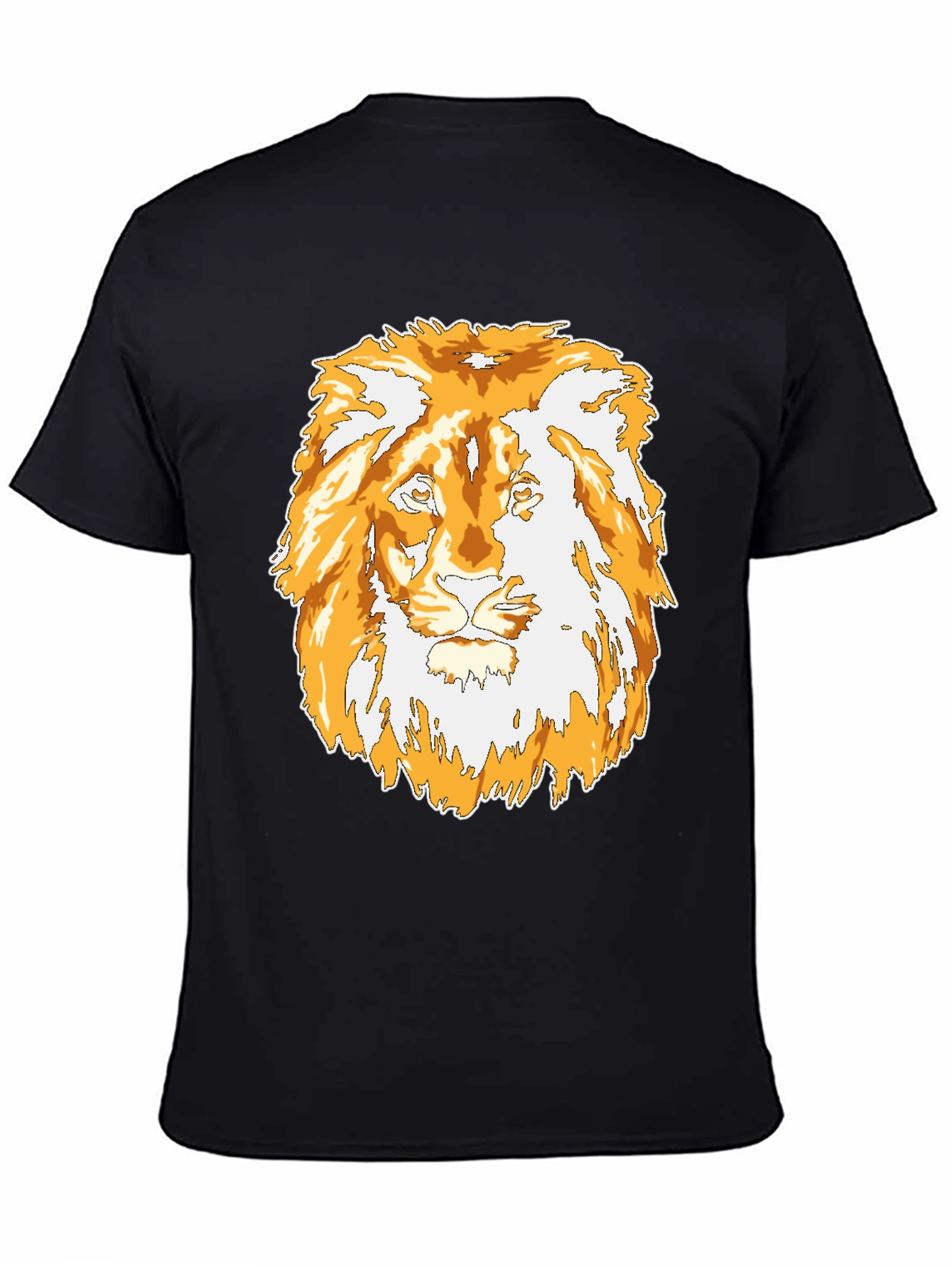 Lion Graphic Black T-Shirt - Mens Casual Tee