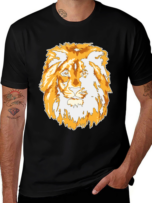 Lion Graphic Black T-Shirt - Mens Casual Tee