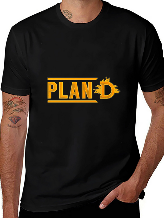 Plan D Black Cotton Graphic Tee