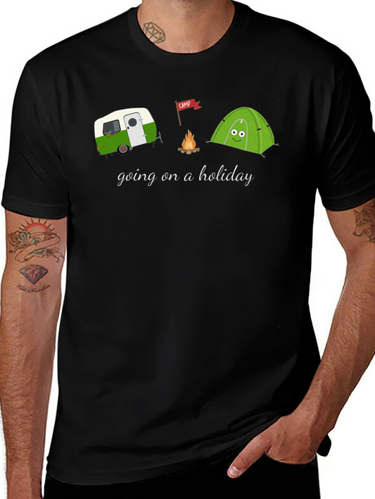 Camping Holiday Graphic Tee - Black