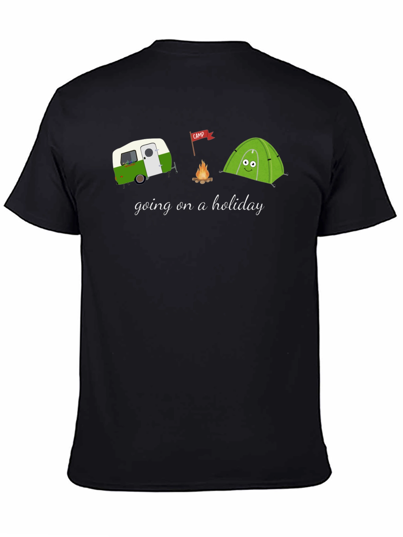 Camping Holiday Graphic Tee - Black
