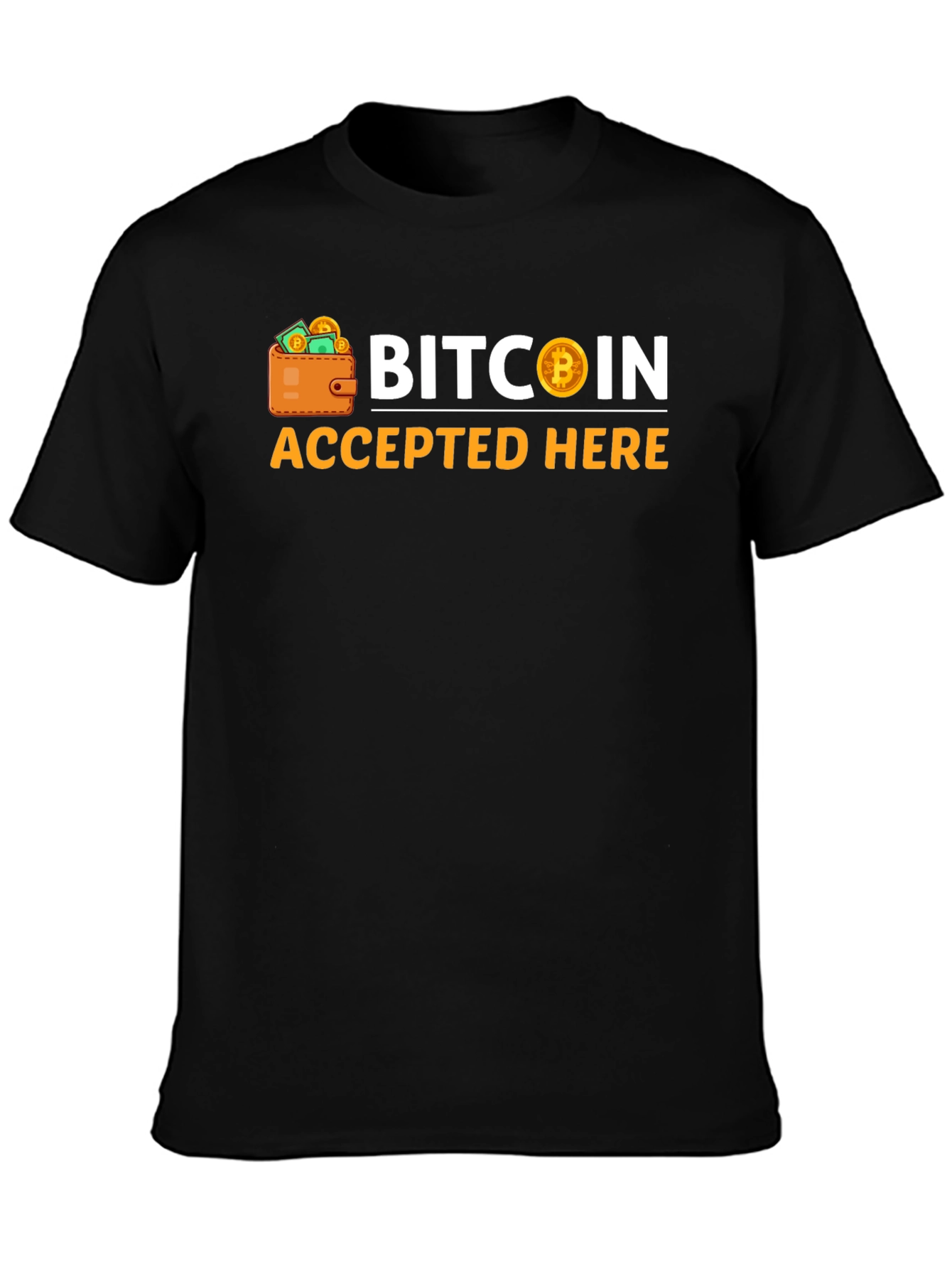Bitcoin Accepted Here Black T-Shirt