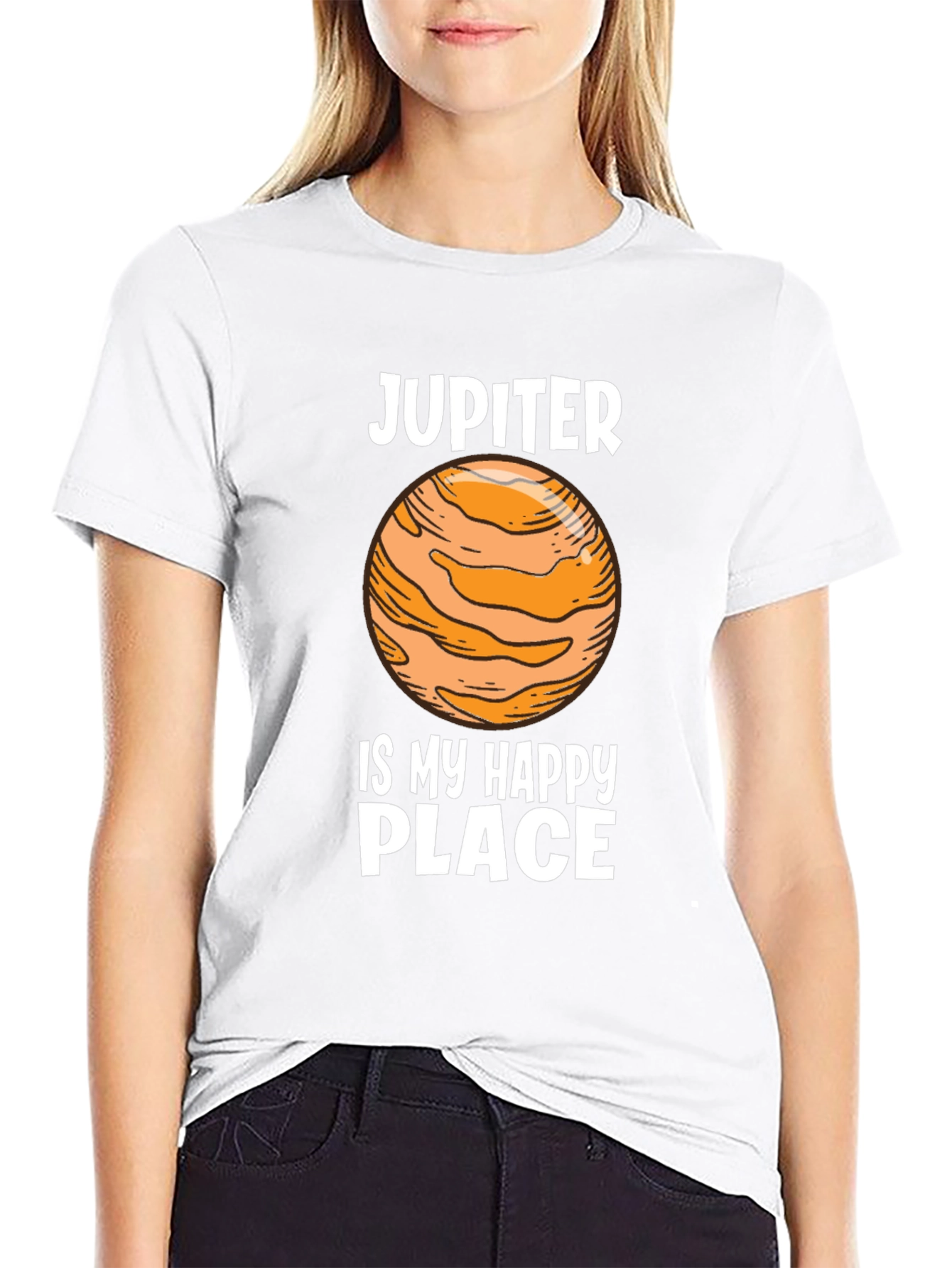 Jupiter Happy Place Black Graphic Tee